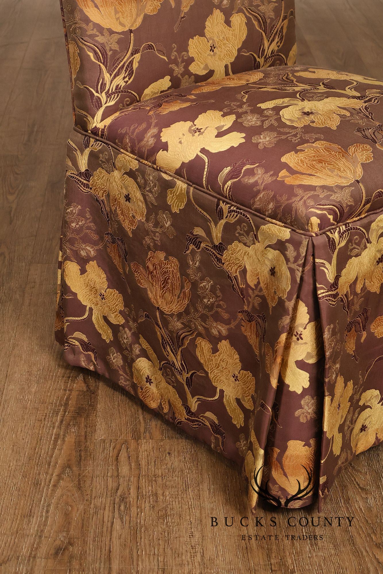 Pair of Upholstered Parsons Style Dining Chairs