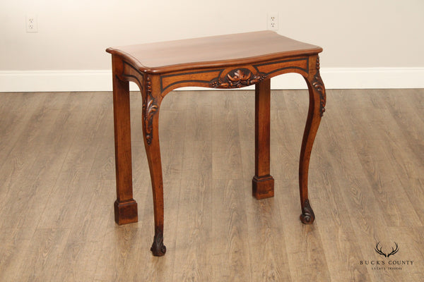 Antique French Carved Walnut Console Table