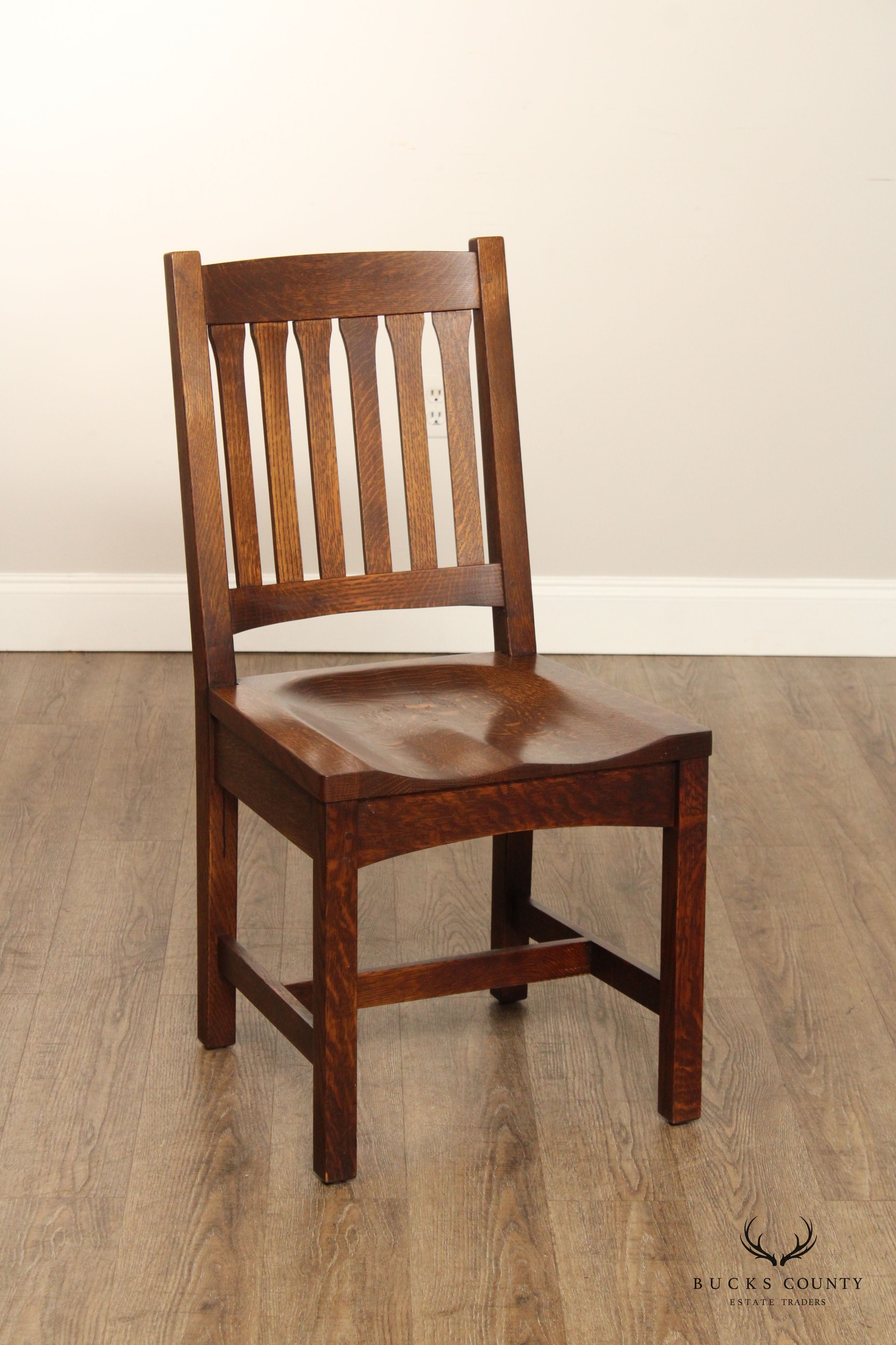 Stickley Mission Collection Pair of Oak Cottage Chairs