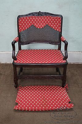 Quality Pair of French Country Wide Seat Open Arm Chairs By Interior Craft