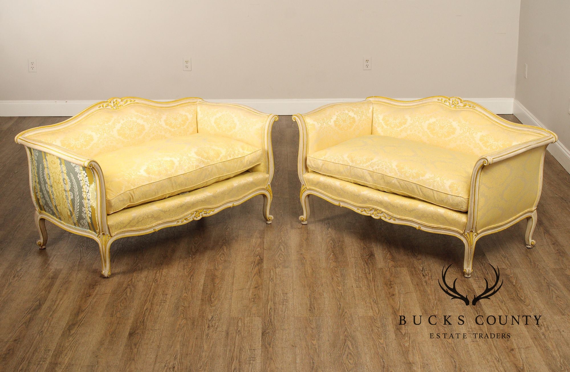 Meyer Gunther Martini Pair of French Louis xv Style Painted Loveseats