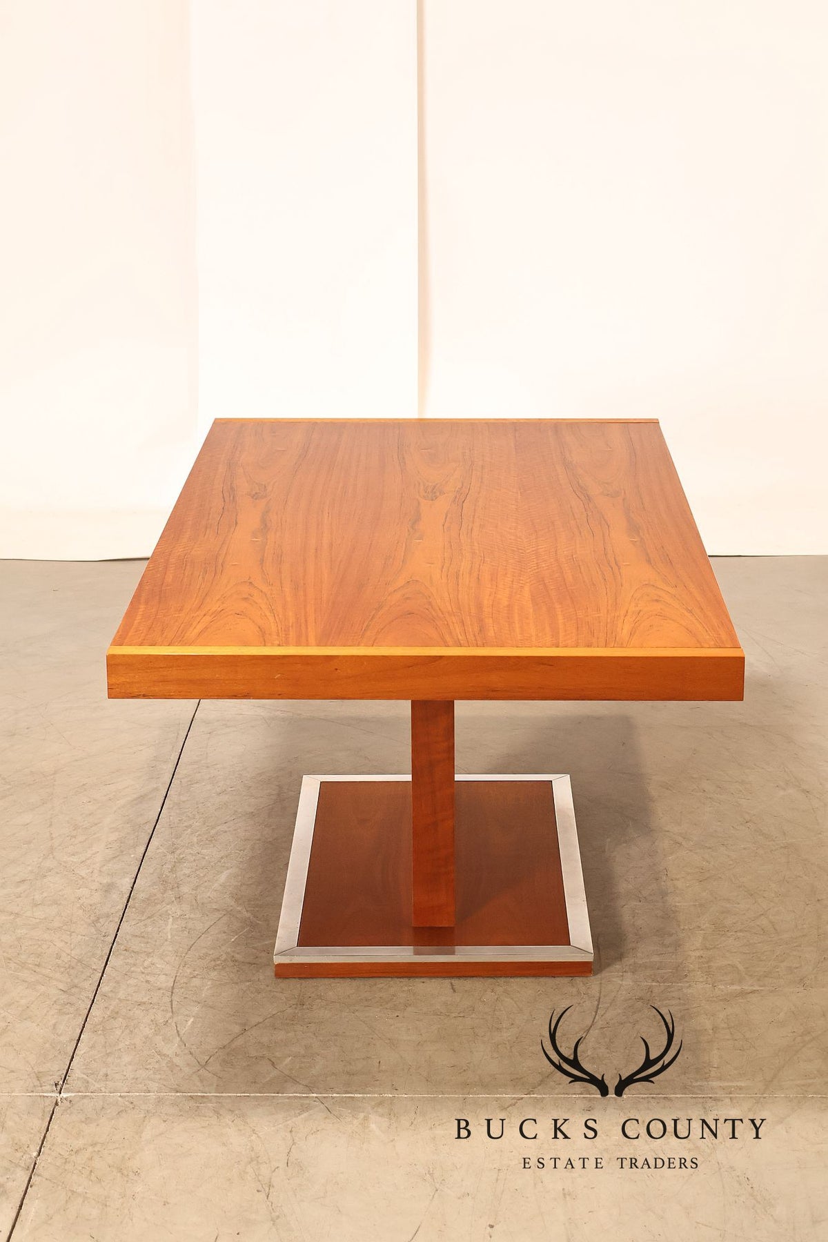 Milo Baughman Walnut Pedestal Dining Table