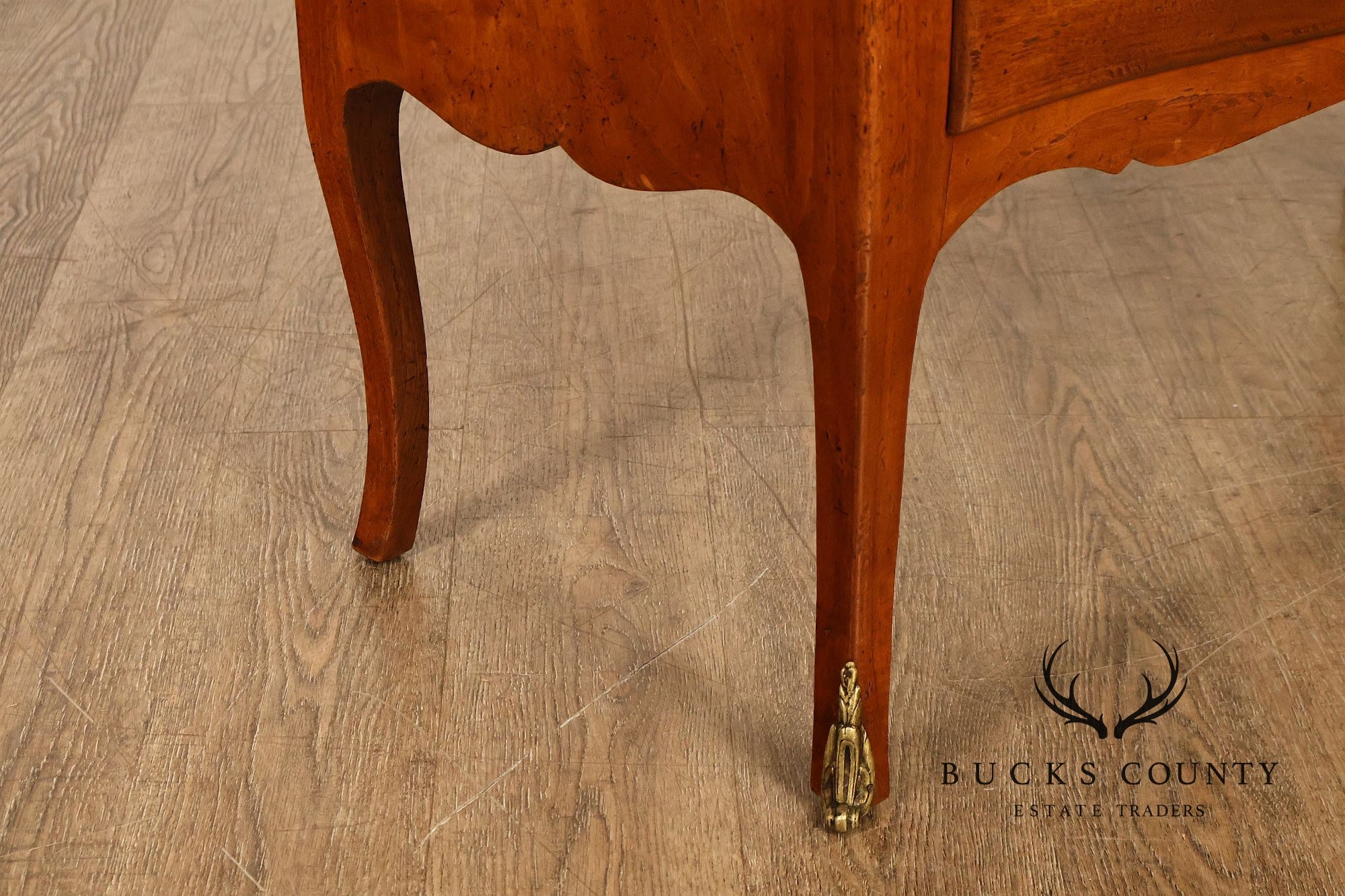 Don Ruseau French Louis XV Style Walnut Marble Top Commode