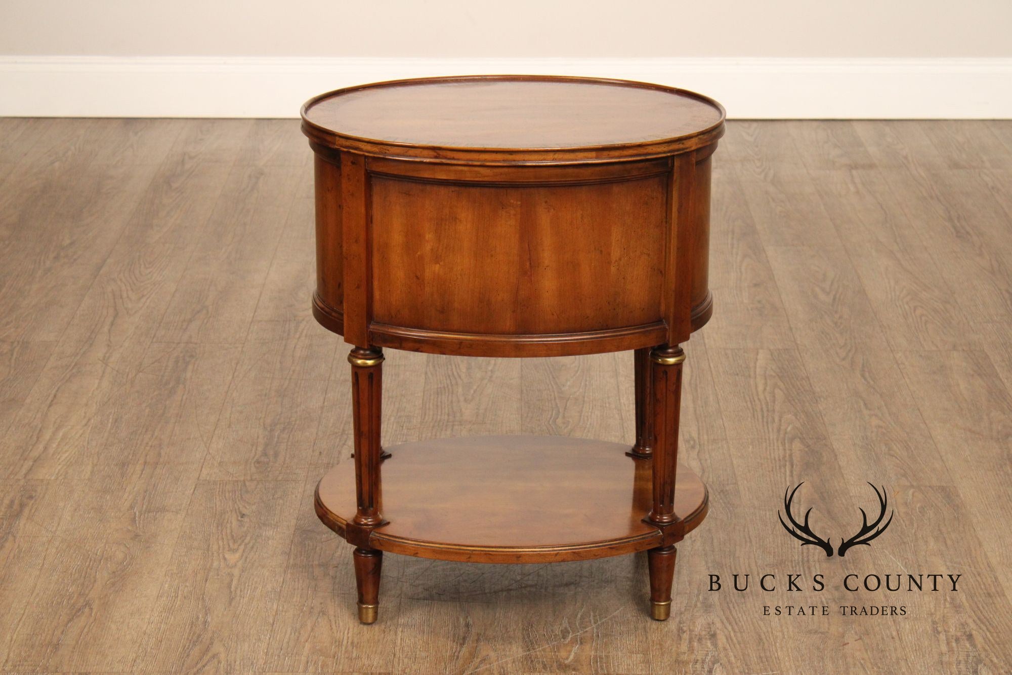 Heritage French Louis XVI Style Walnut Oval Side Table