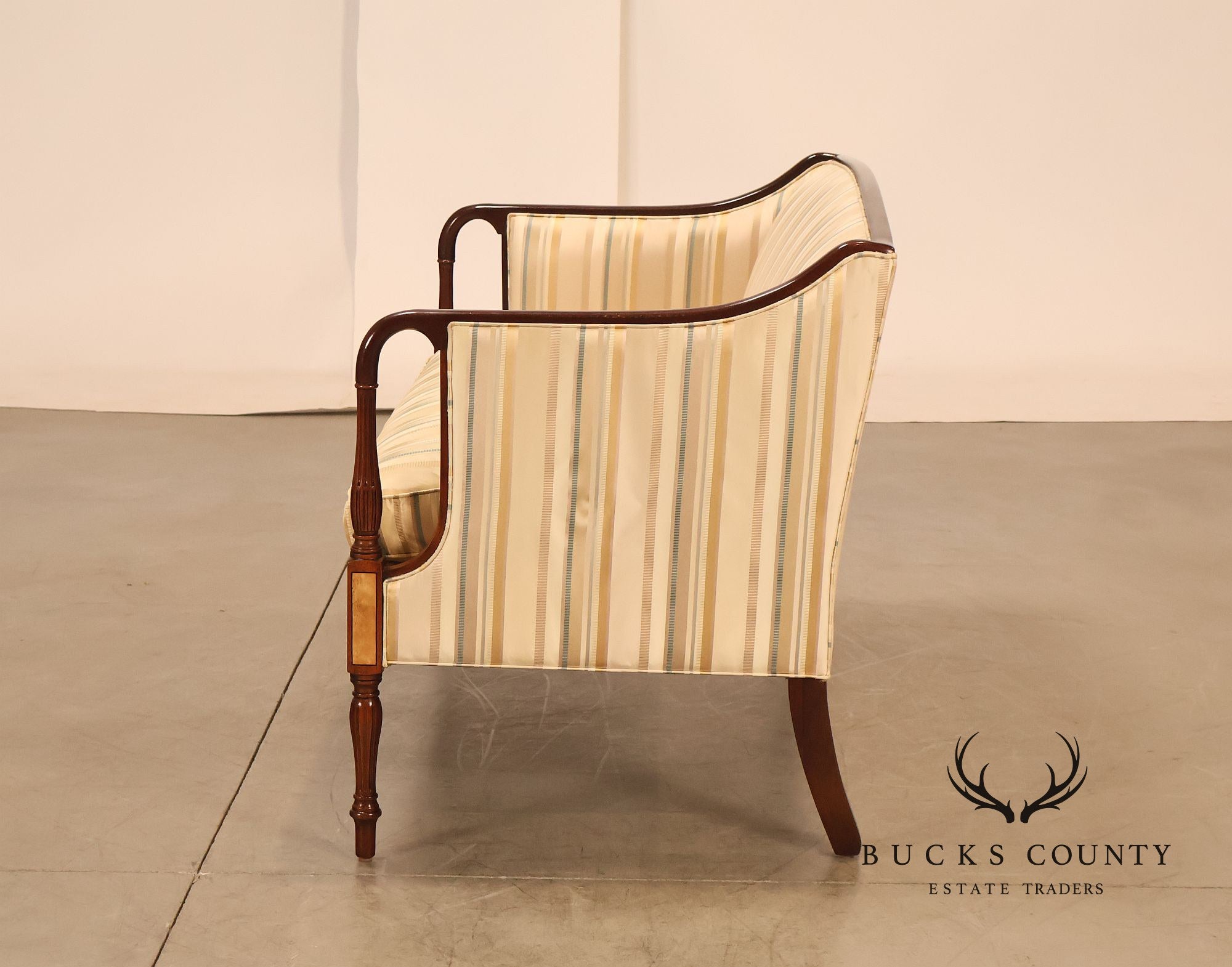 Southwood Sheraton Style Inlaid Mahogany Loveseat