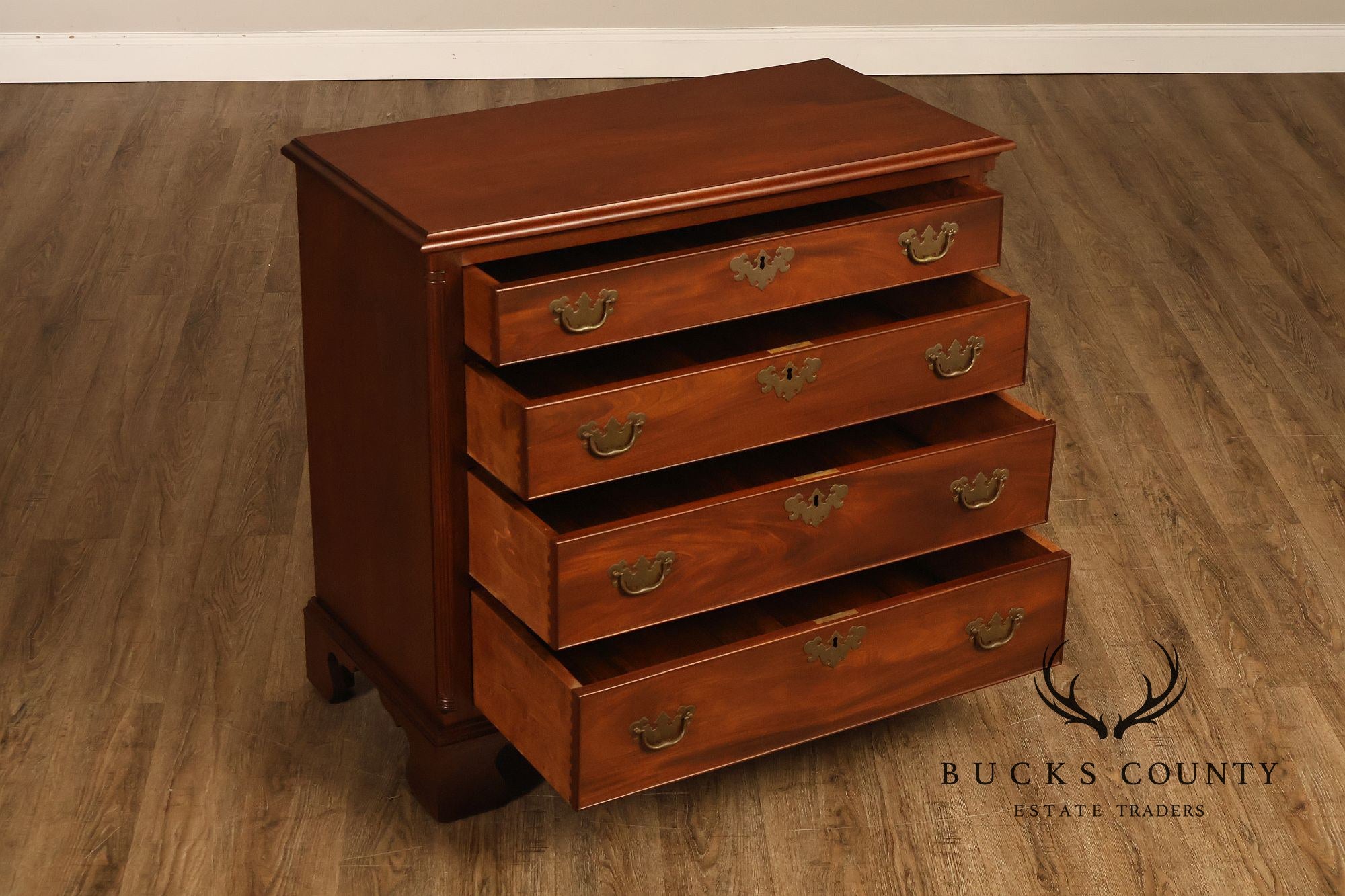 Custom Made 4 Drawer Mahogany Chippendale Style Chest of Drawers