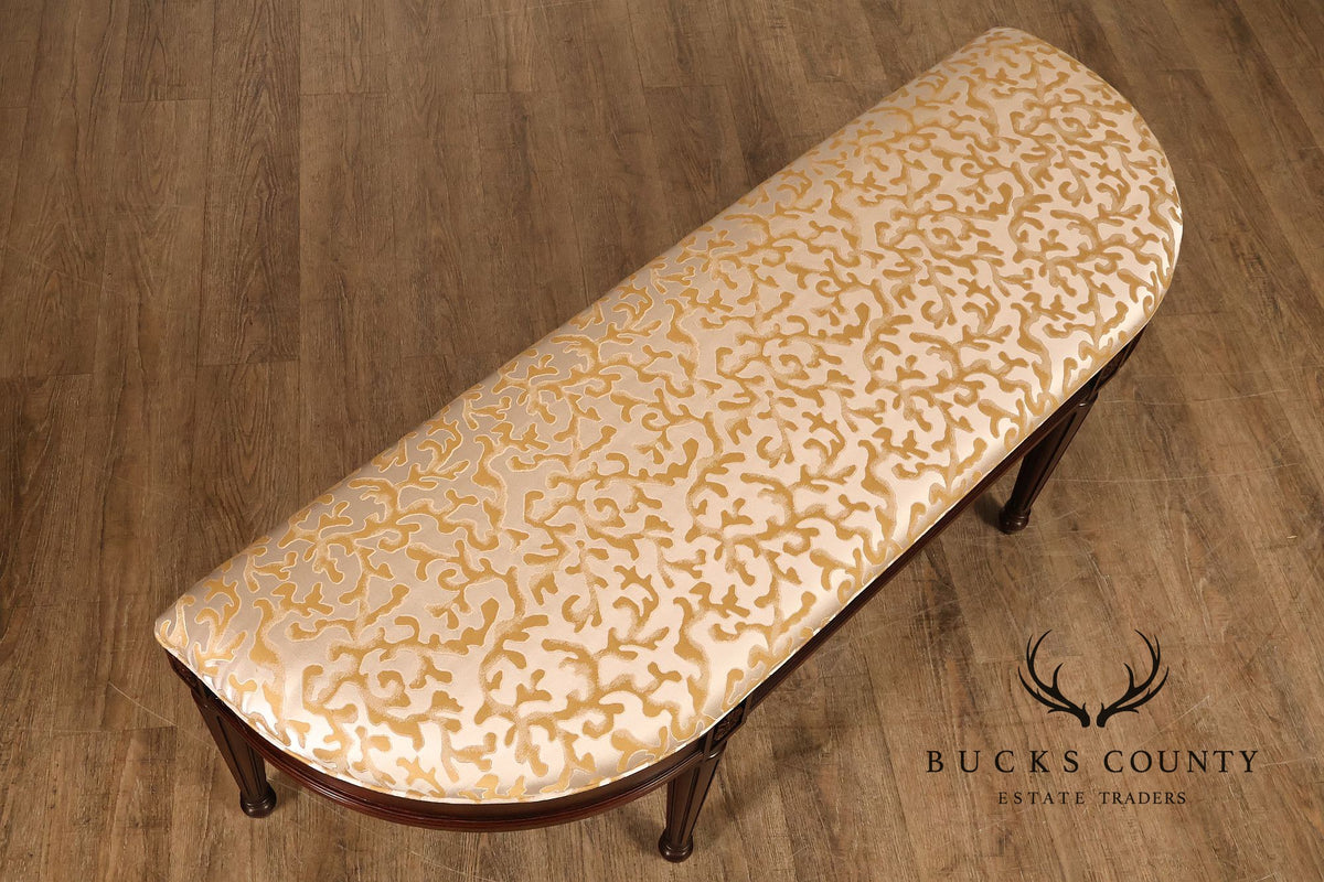 Henkel Harris French Louis XVI Mahogany Demilune Bench