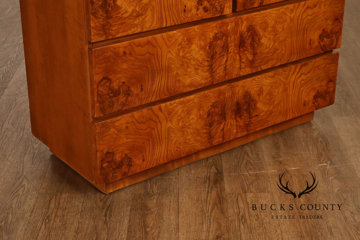 Lane Mid Century Modern Burlwood Armoire