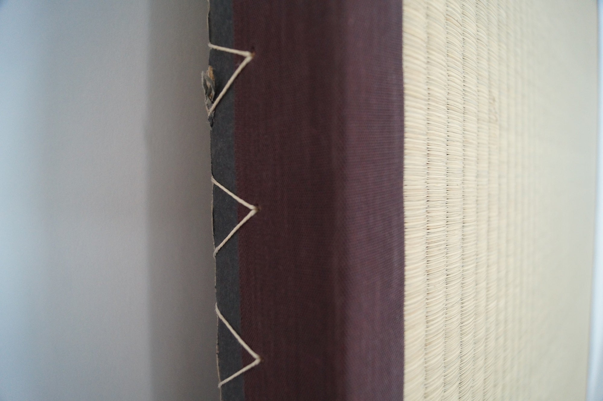 Modern Pair of Tall Japanese Sea Grass Wall Panels Screens