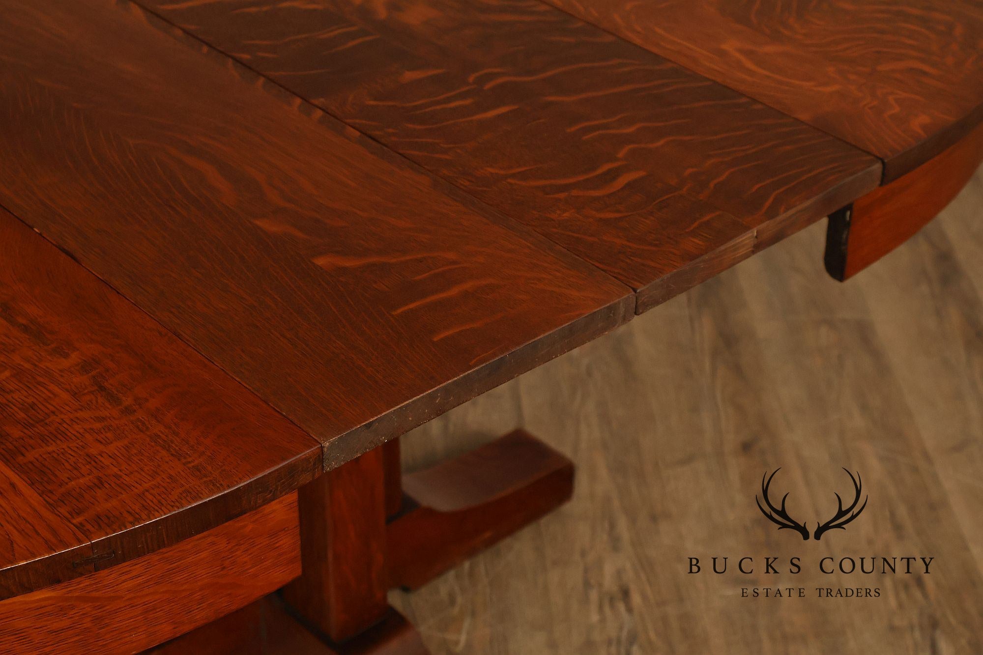 Antique L. & J.G. Stickley No. 716 Mission Oak Shoe Foot Round Dining Table