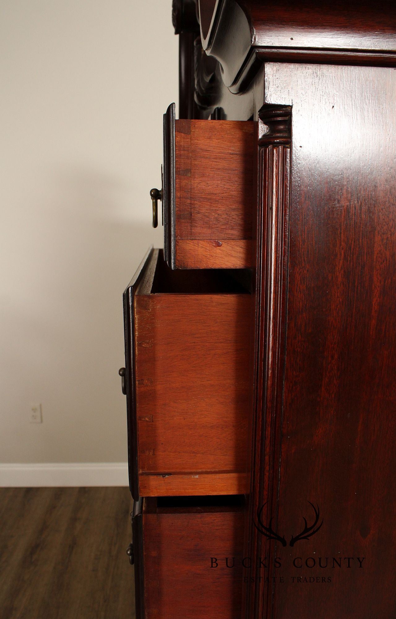 Chippendale Style Antique Bench Made Mahogany Highboy Chest