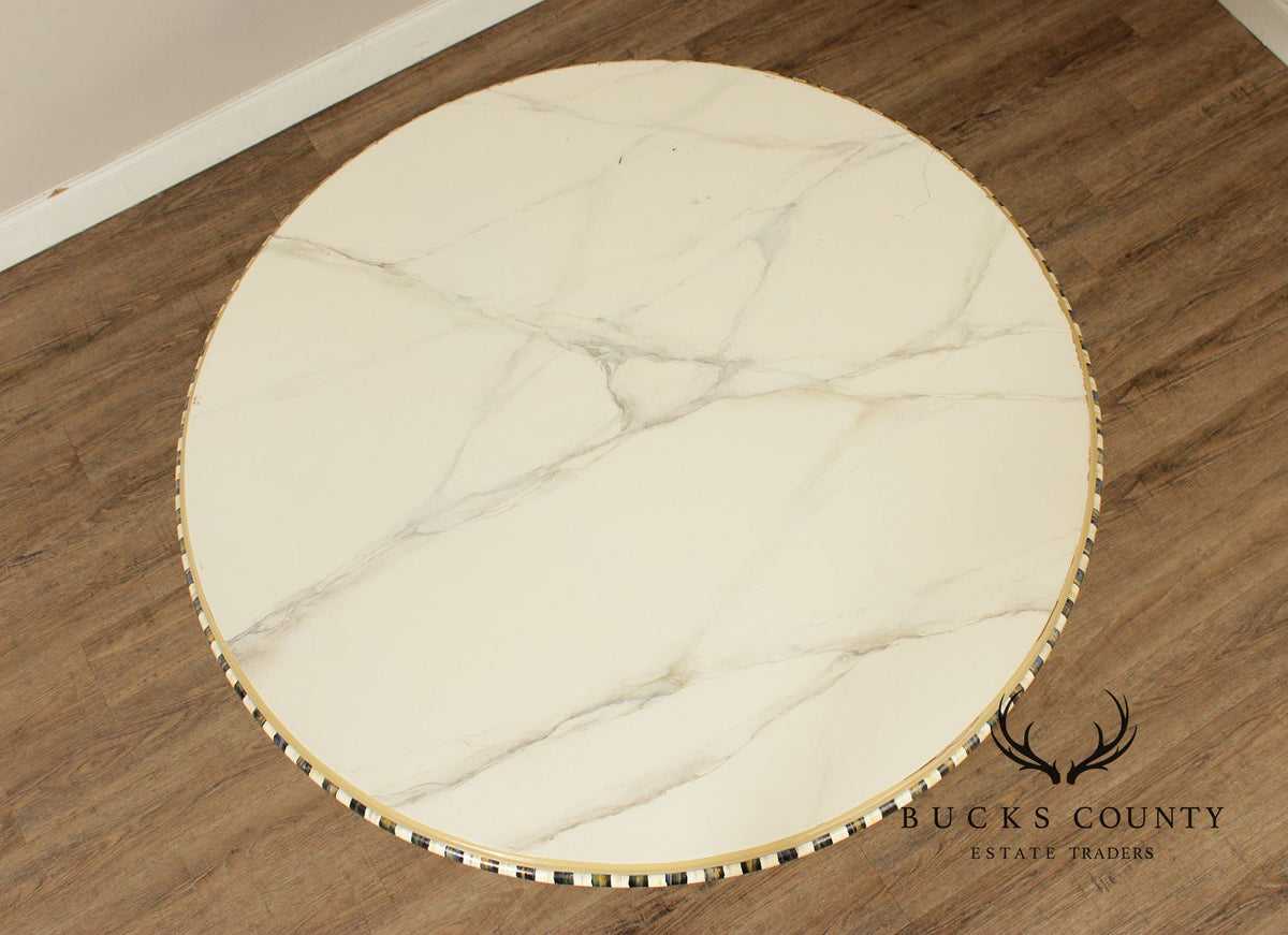 Mackenzie Childs Faux Marble Painted Center Table