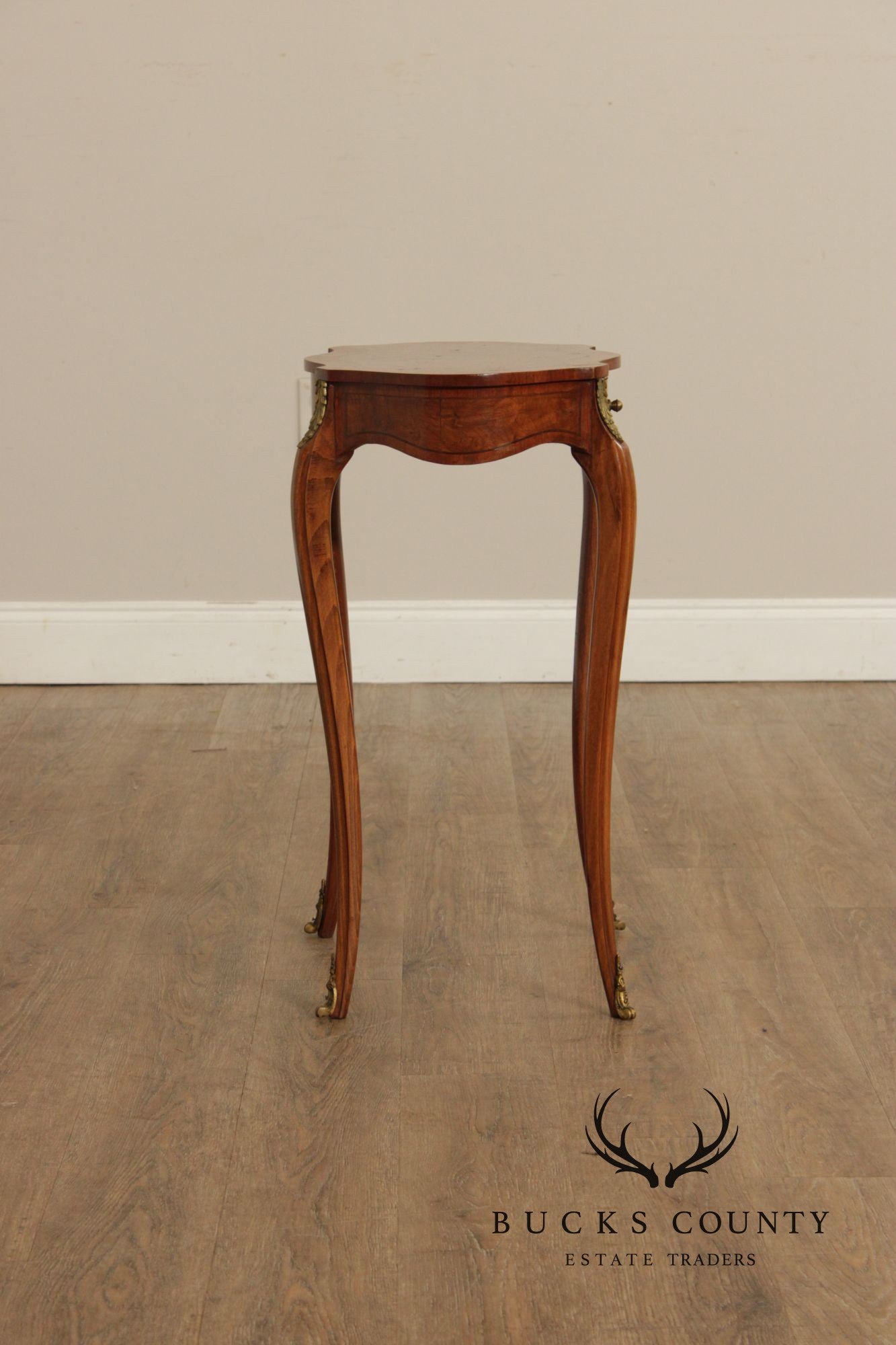 French Louis XV Style Burl Wood Side Table