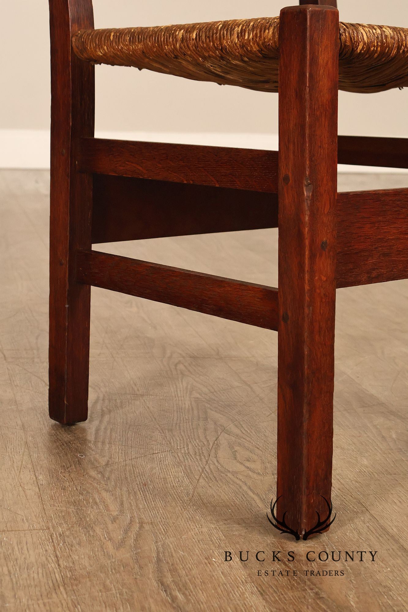 Antique Gustav Stickley Mission Oak Ladderback Side Chair