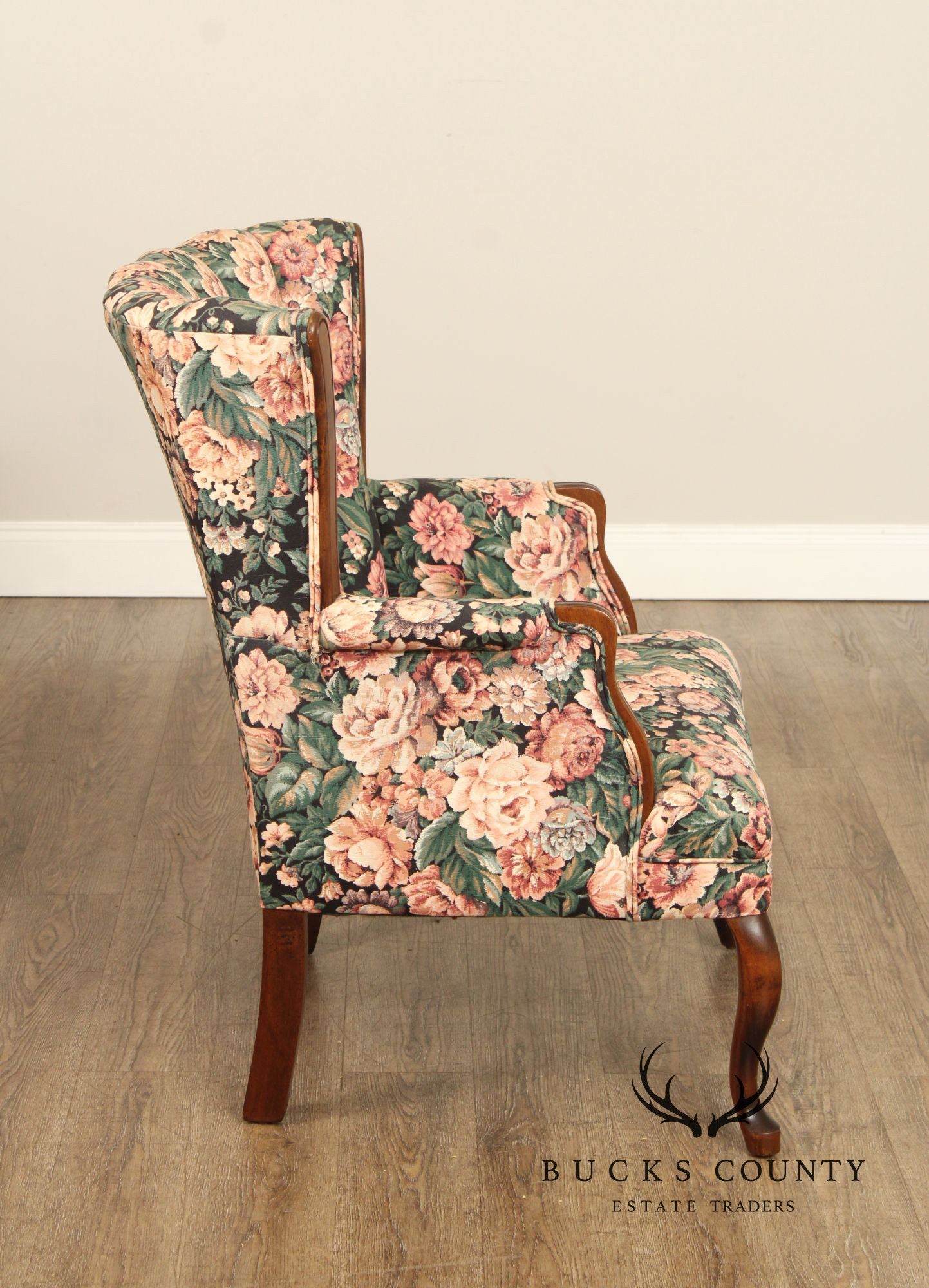 Queen Anne Style Channel Back Armchair