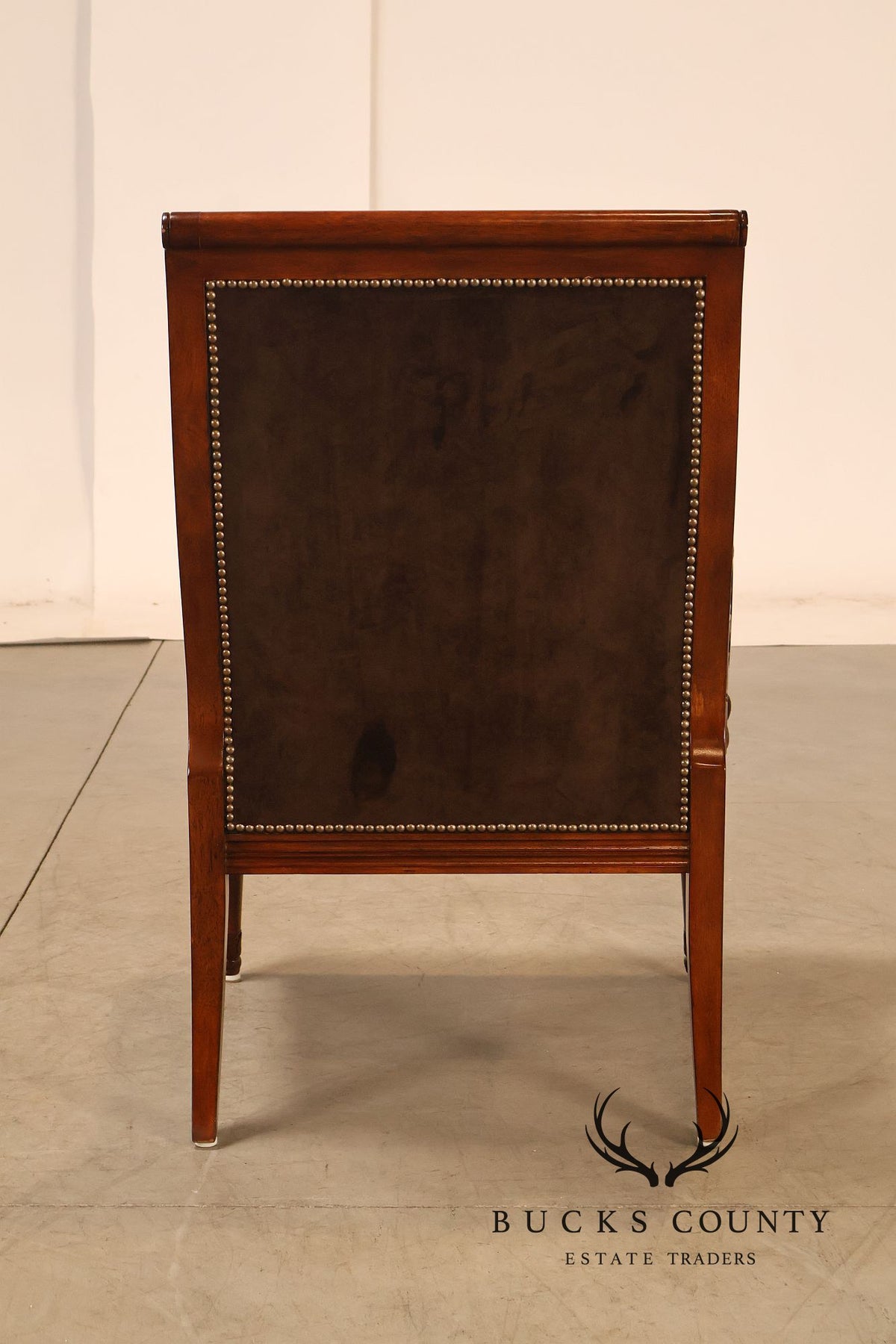 Hooker Furniture Traditional Mahogany Scroll Arm Upholstered Armchair