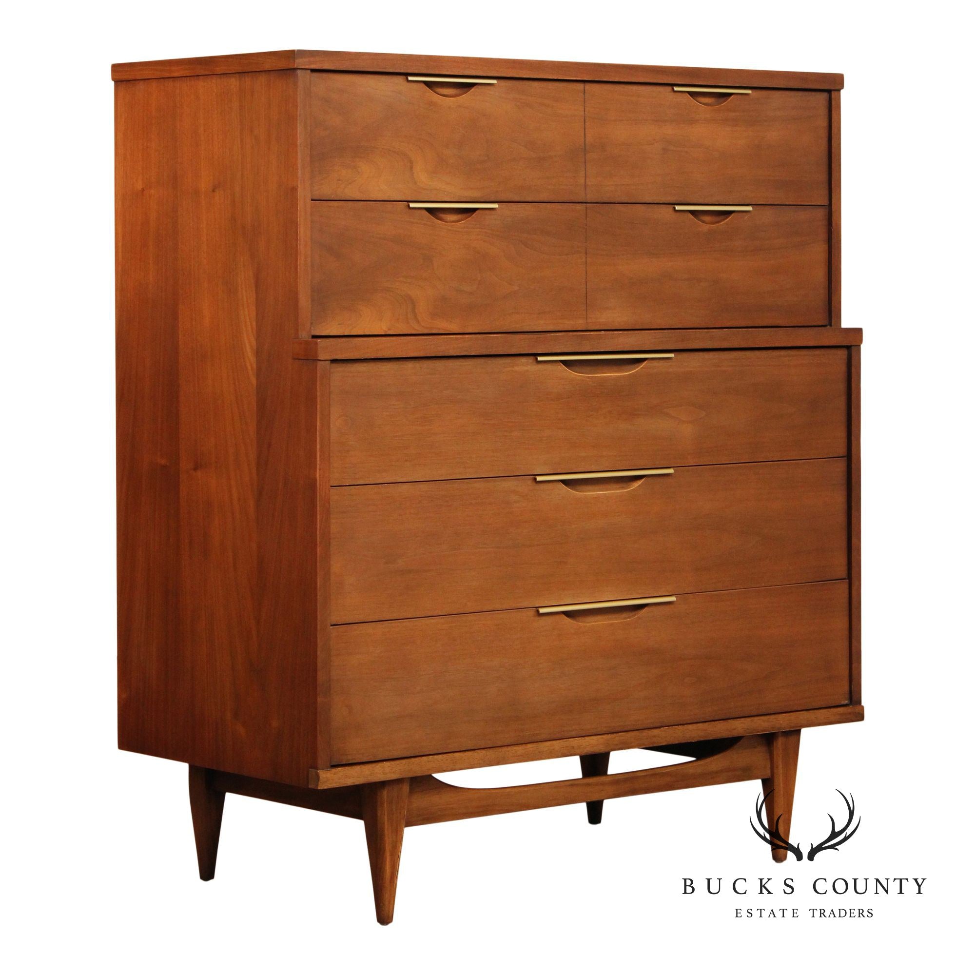 Kent Coffey 'The Tableau' Mid Century Modern Walnut Tall Chest