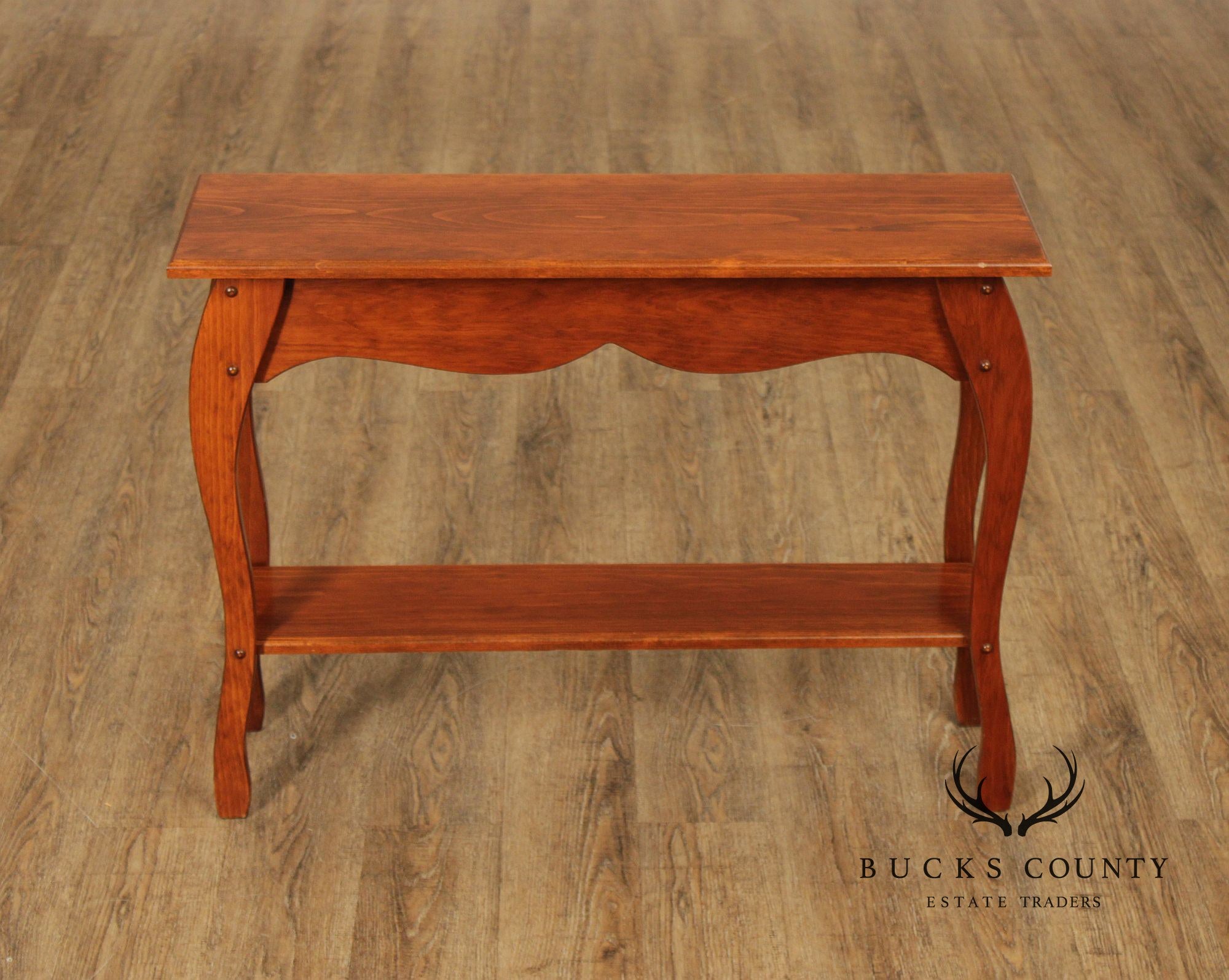 Farmhouse Style Narrow Two-Tier Console Table