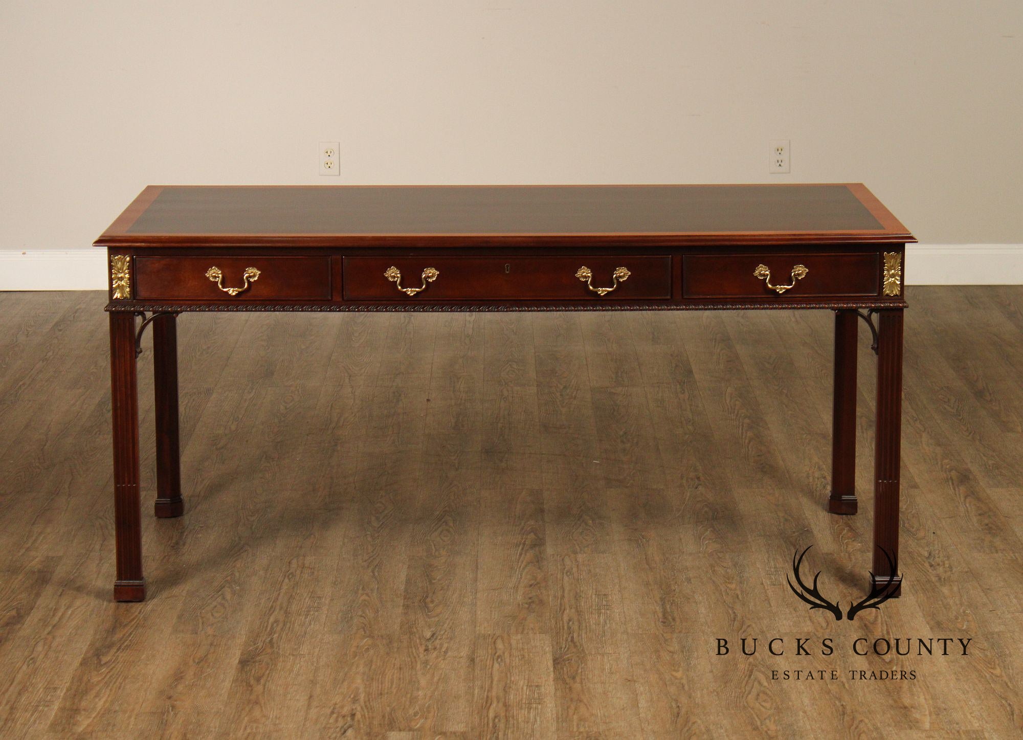 Stickley Georgian Style Banded Mahogany Writing Desk