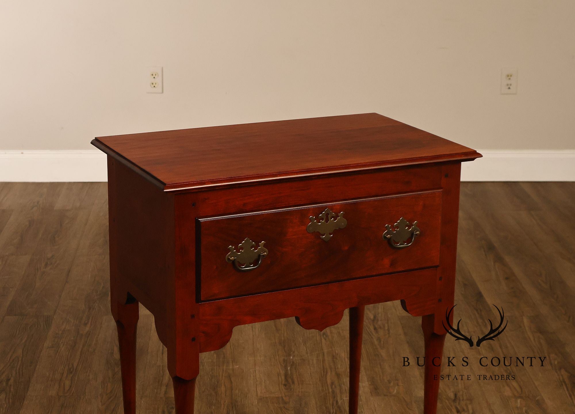J.L. Treharn Colonial Revival Cherry One Drawer Console Table