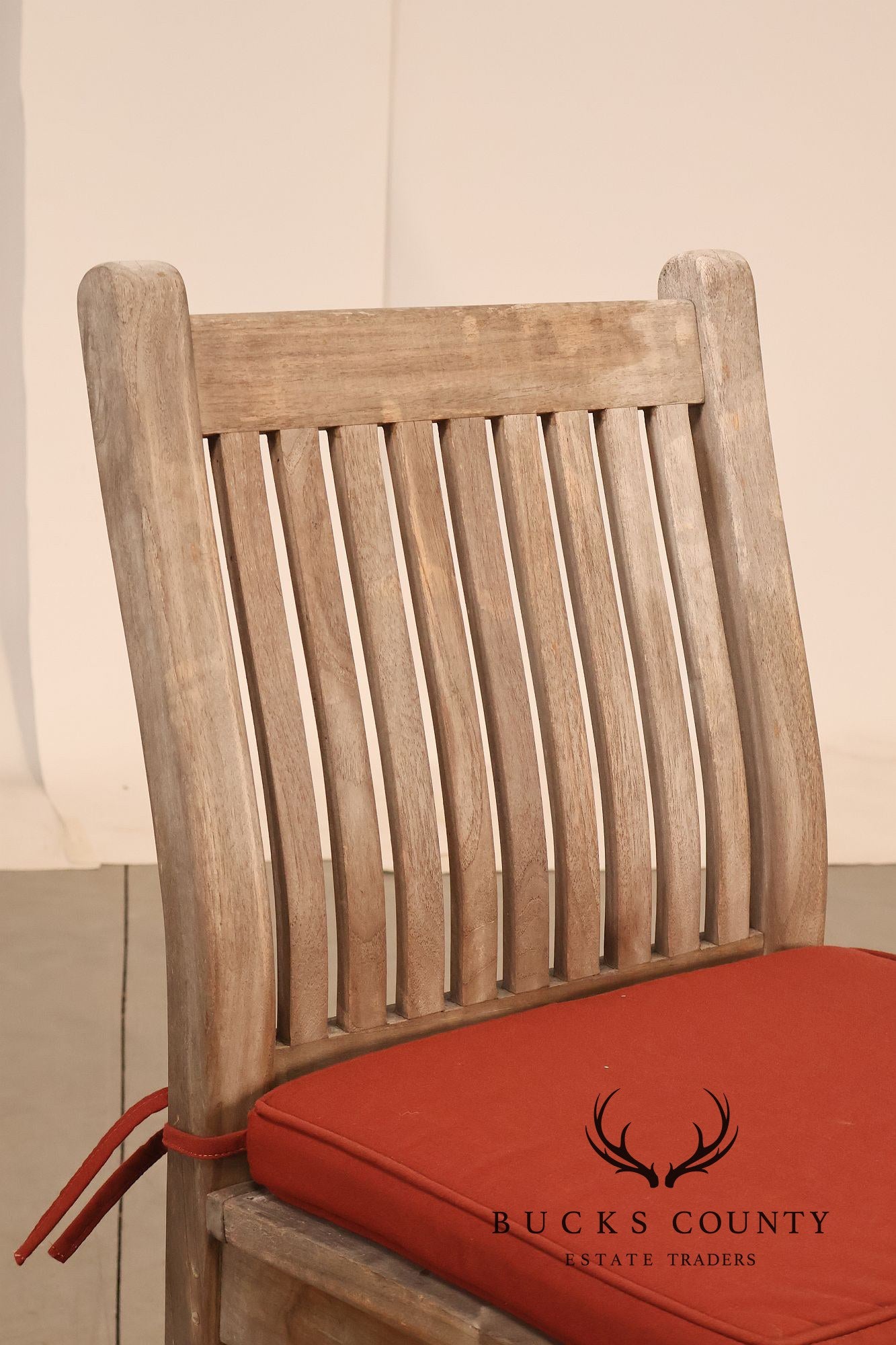 BenchSmith Set of Four 'Buckingham' Teak Outdoor Bar Stools