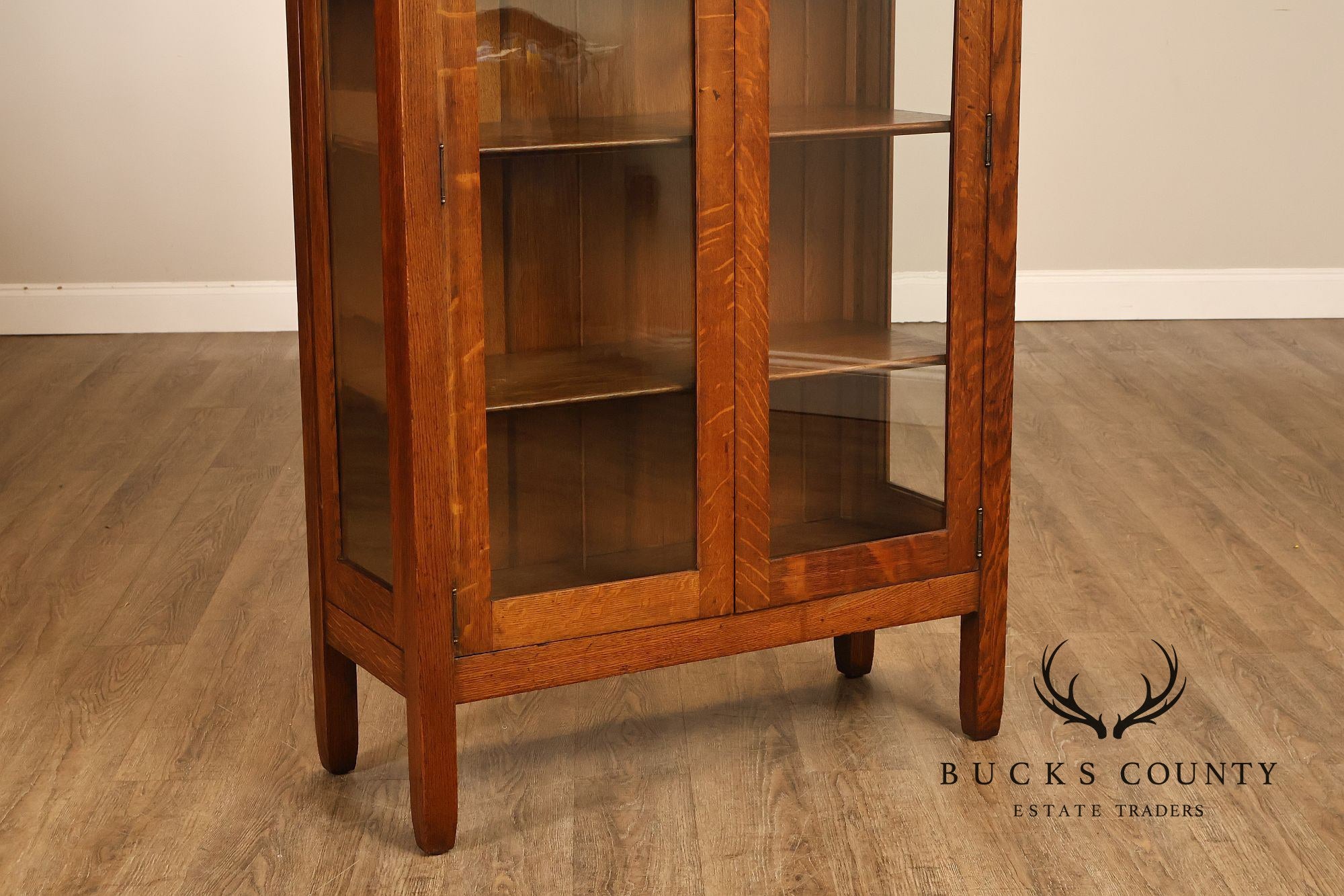 Stickley Brothers Antique Mission Oak Display China Cabinet