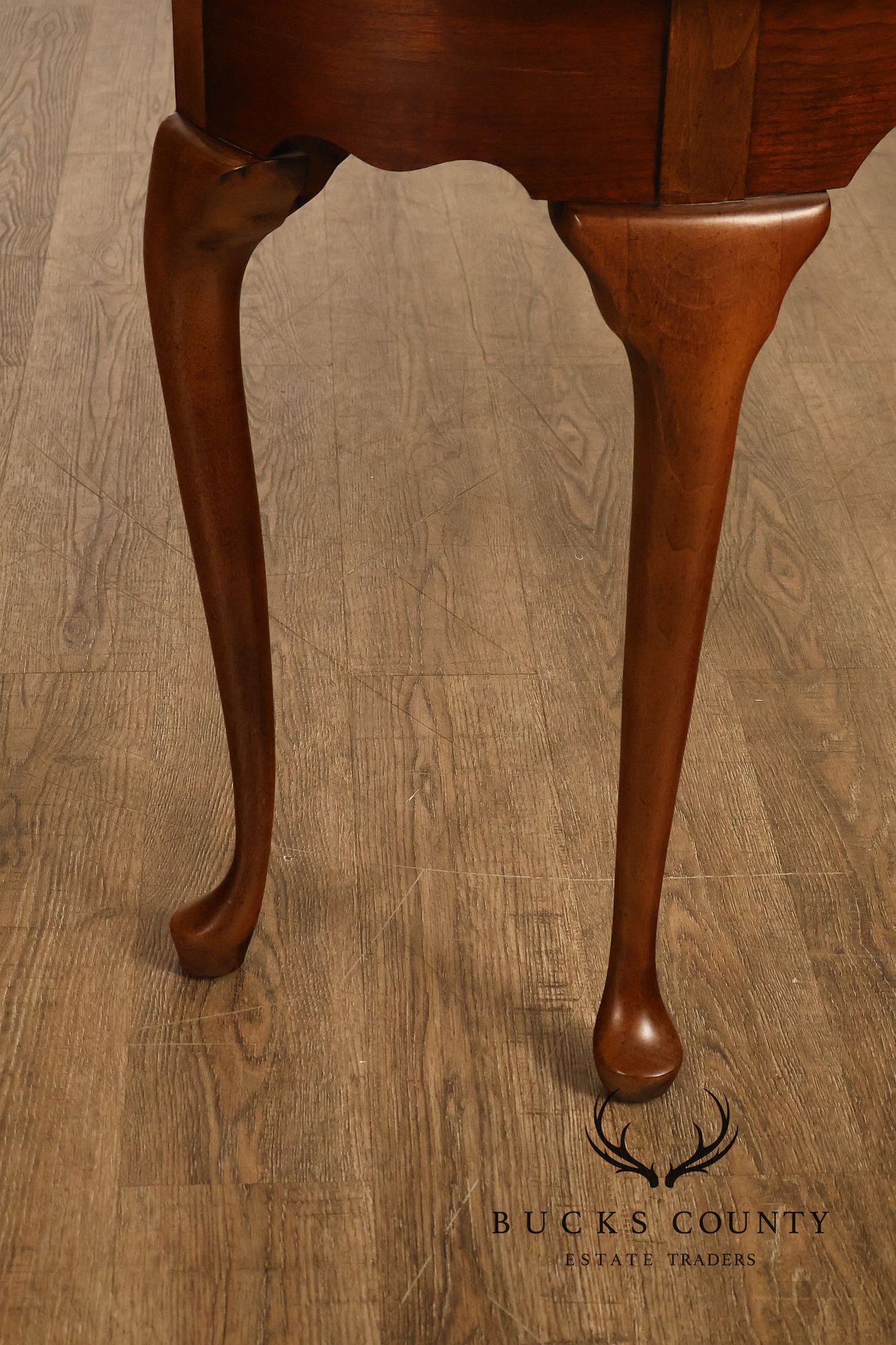 Queen Anne Style Narrow Cherry Demilune Console