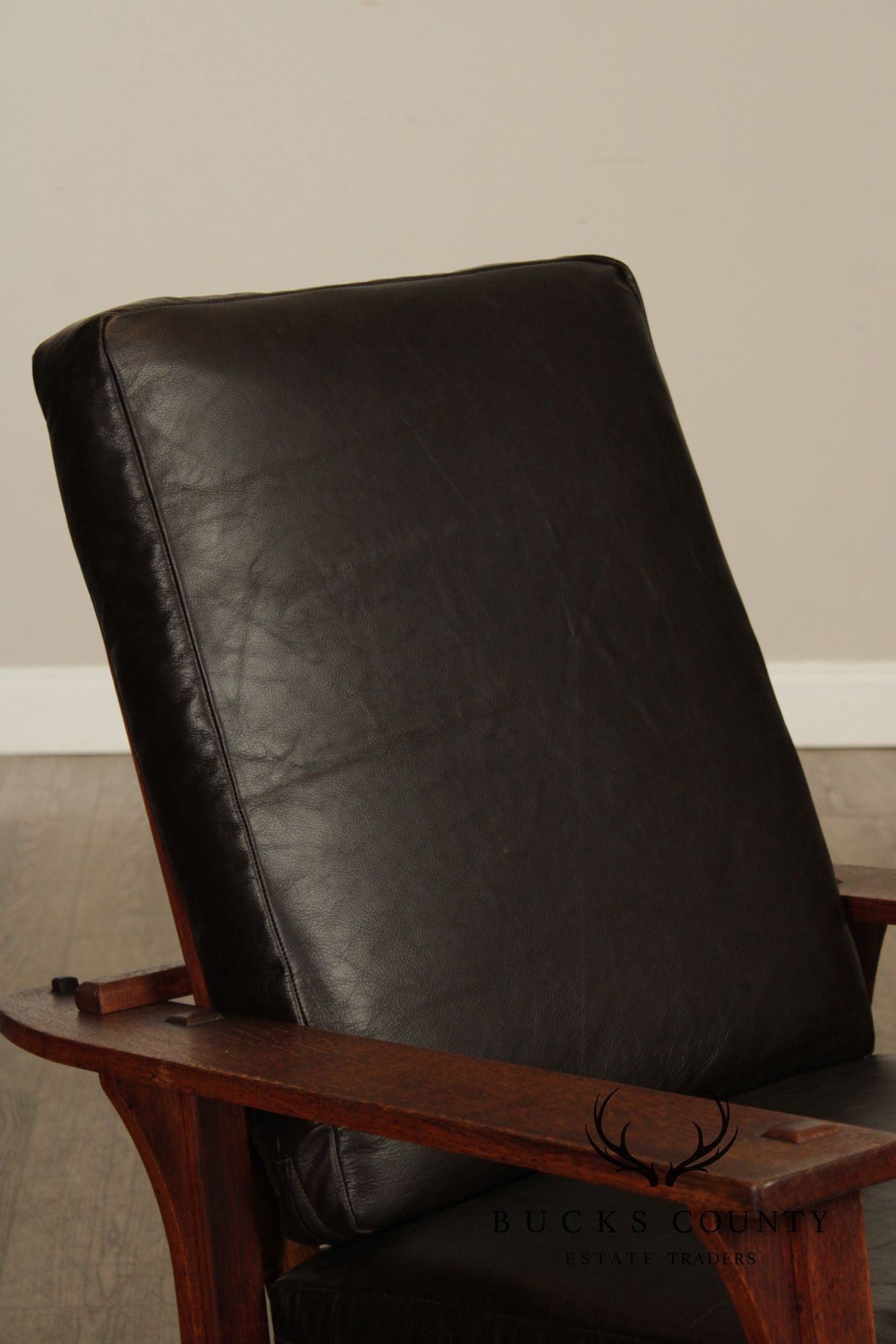 Antique L. & J.G. Stickley Mission Oak Morris Rocker