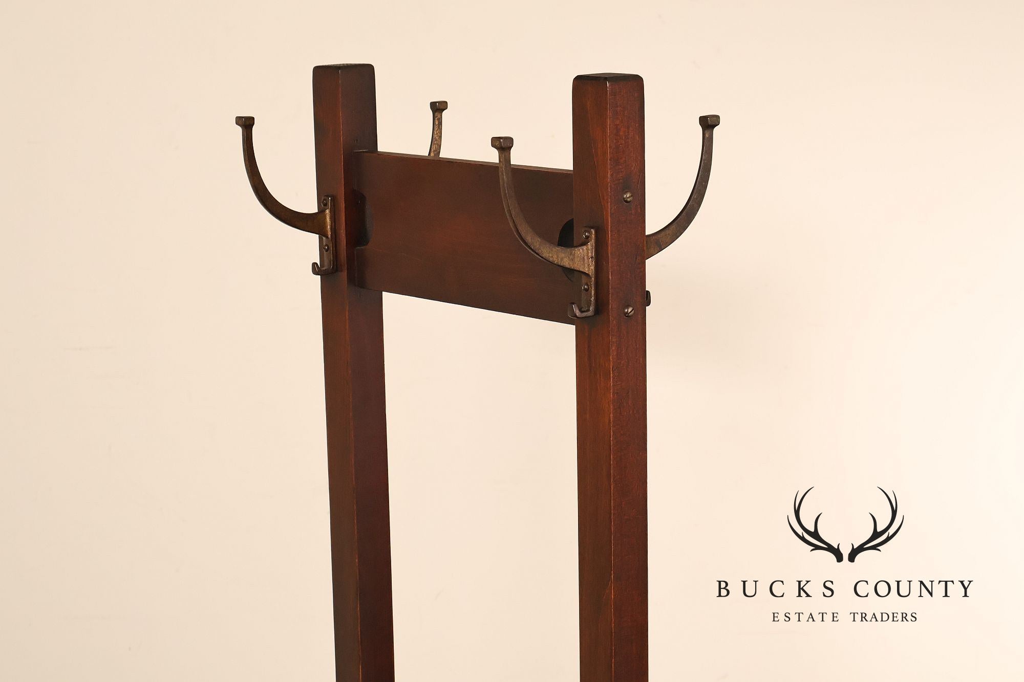 Antique Mission Style Double Sided Coat Rack