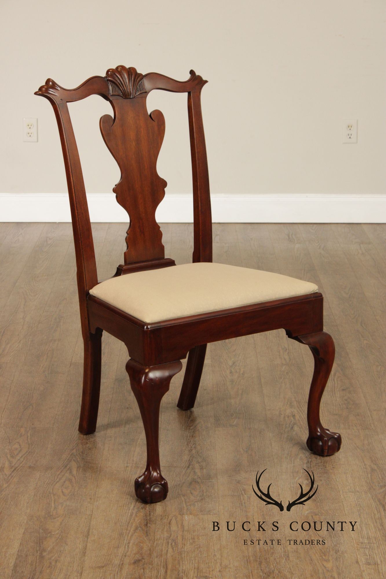 Henkel Harris Chippendale Style Set of Three Mahogany Side Dining Chairs