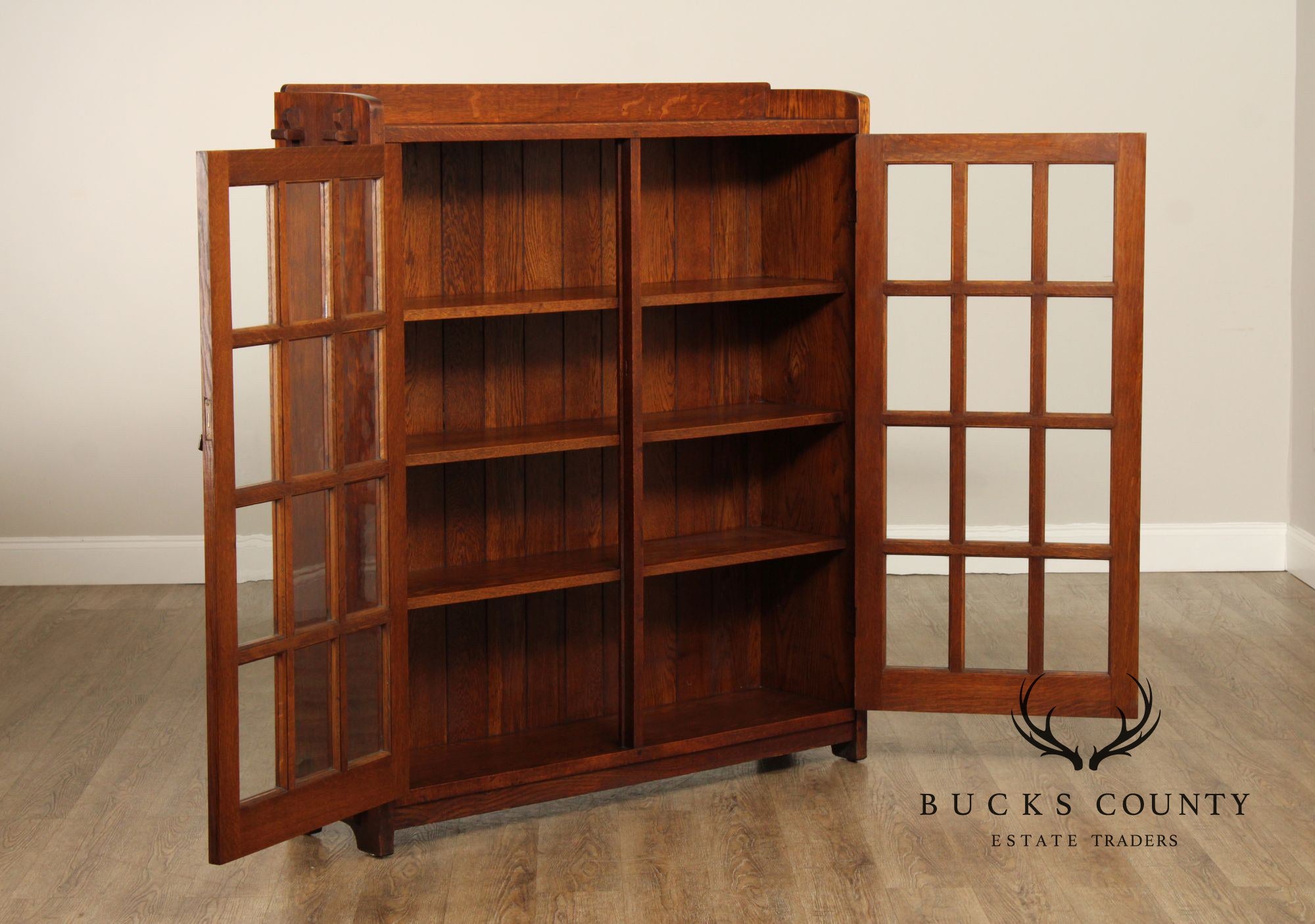 L. & J.G. Stickley Antique Mission Oak Two-Door Bookcase