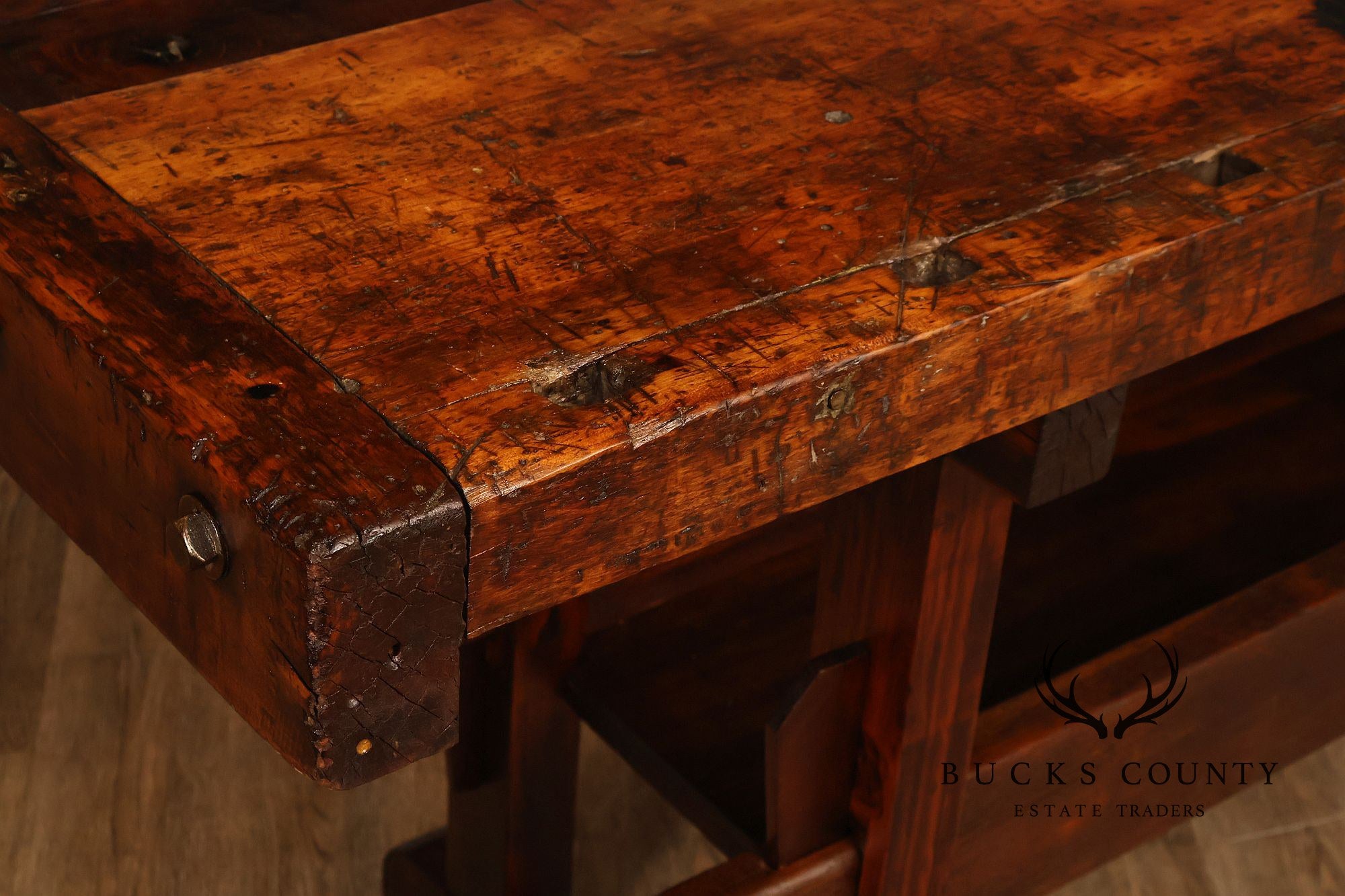 Antique Solid Wood Carpenter’s Workbench