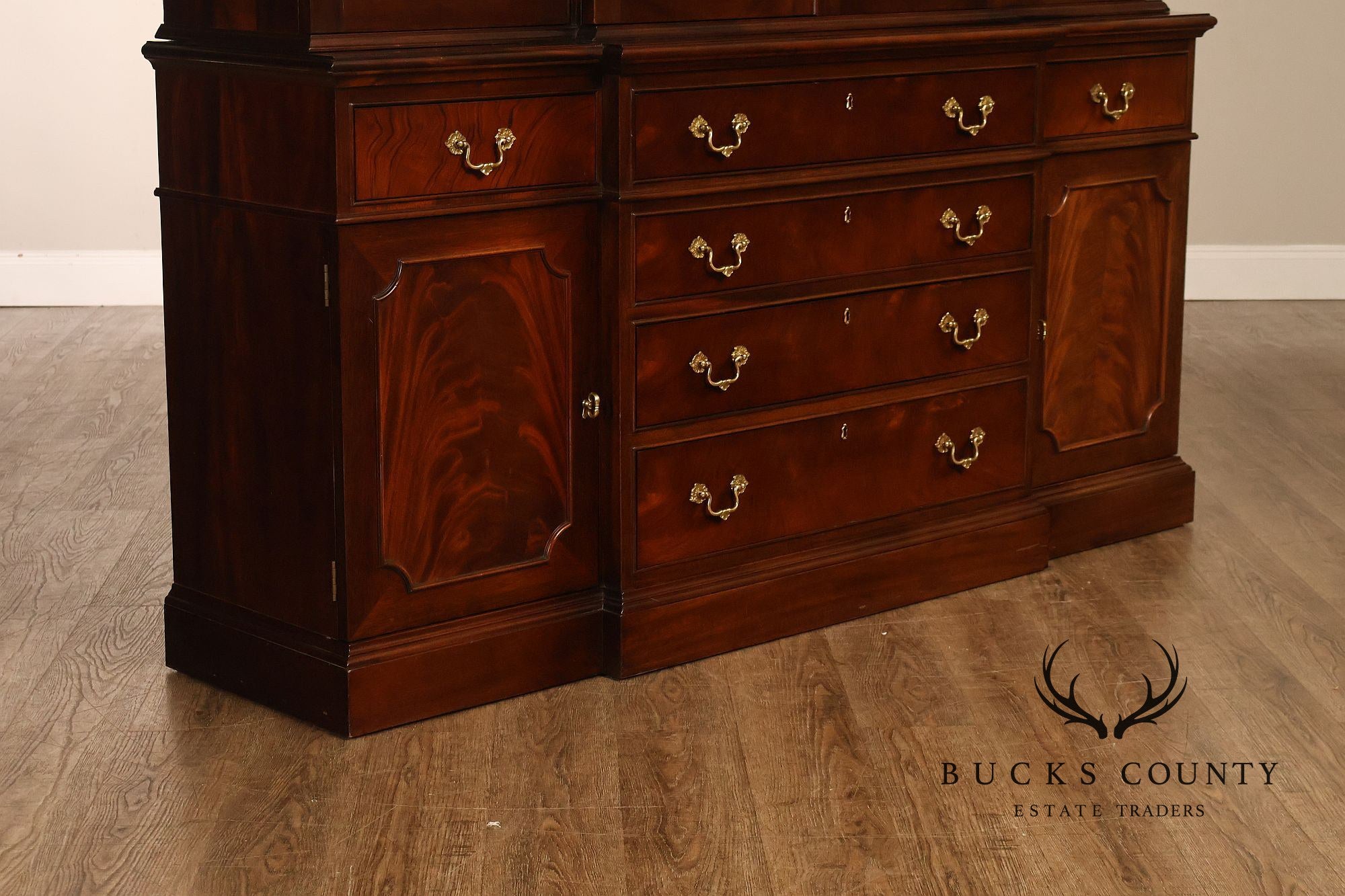 Stickley Georgian Style Mahogany Bookcase Breakfront