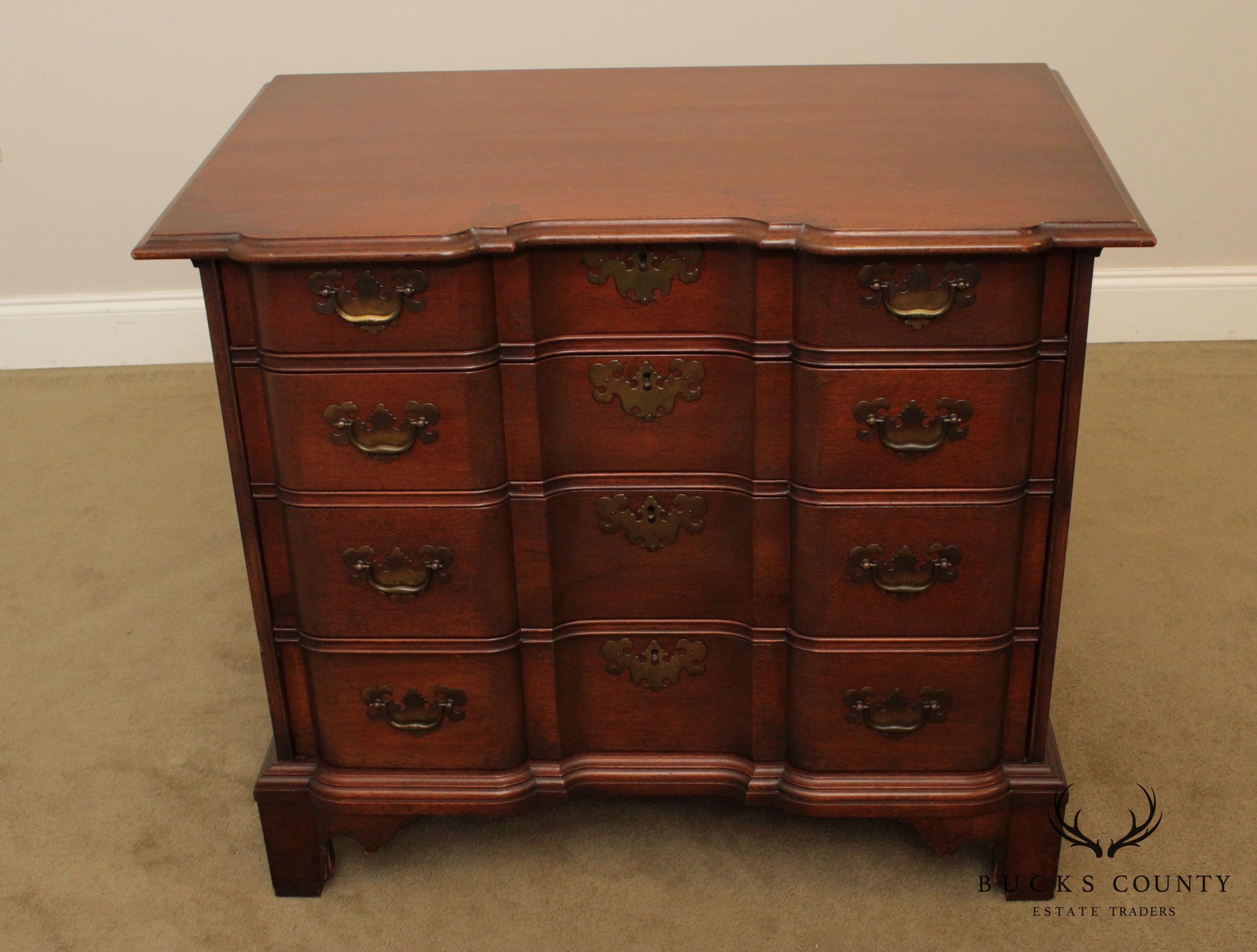Colonial Mfg. Co. Edison Institute Museum Reproduction Chippendale Mahogany Block Front Chest