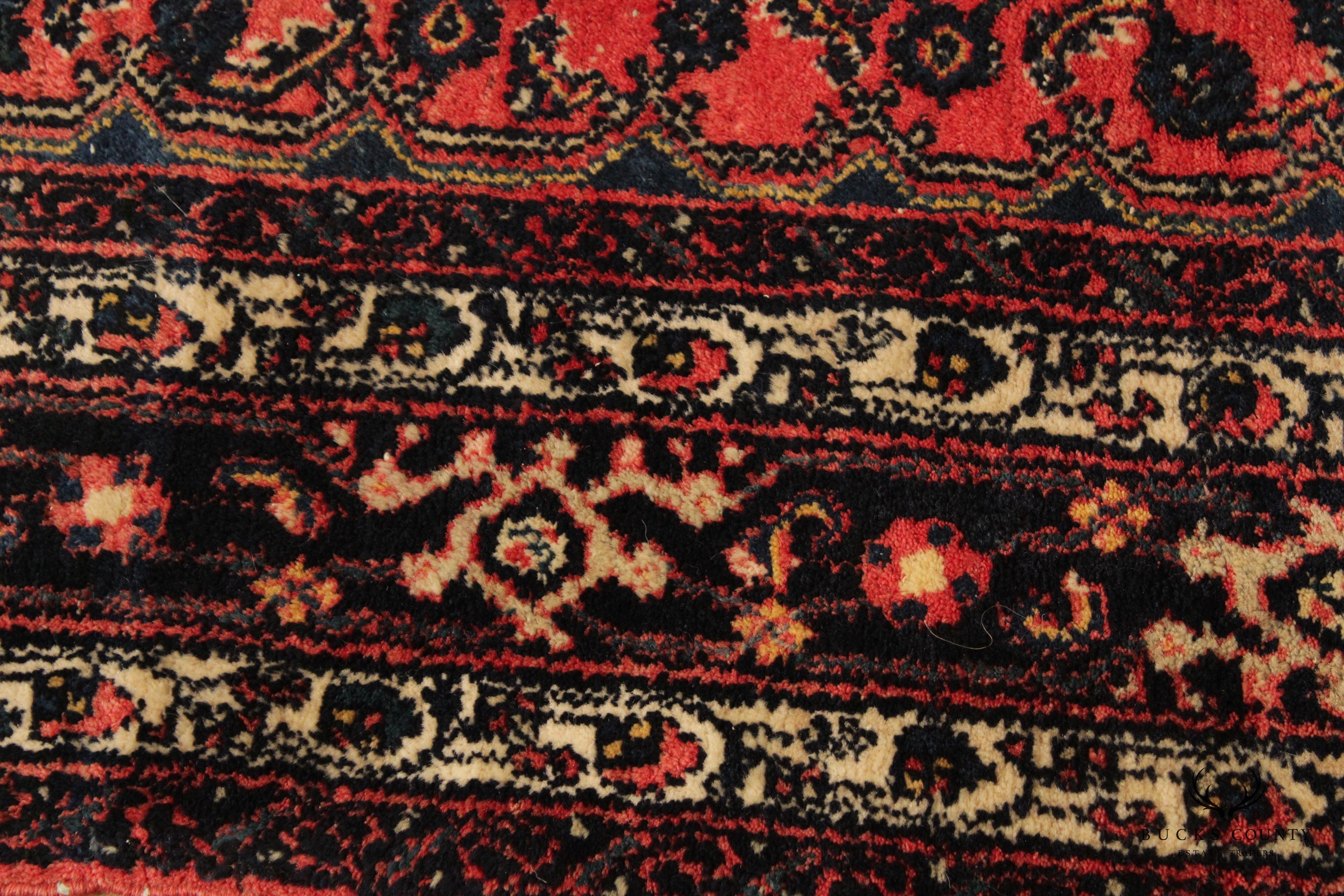Persian Baluchi Tribal Wool Area Rug With Red Field, 6' x 4'