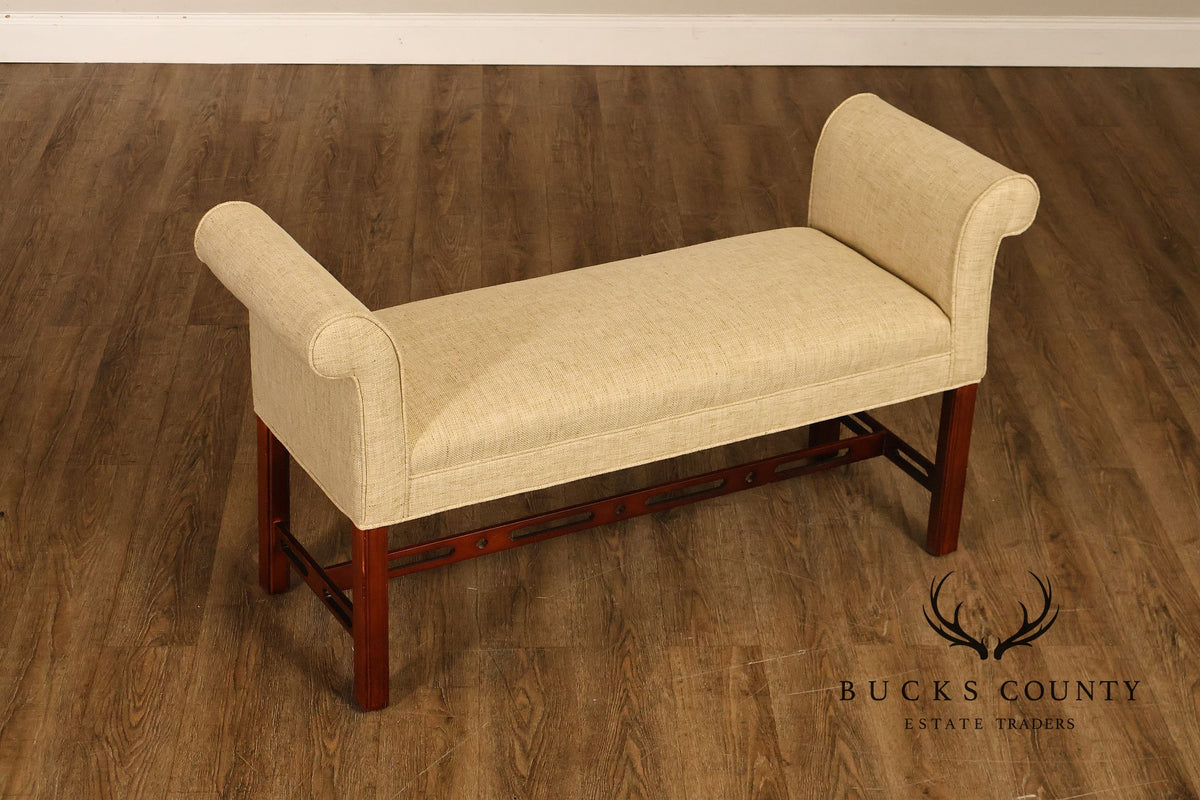 Ethan Allen Chippendale Style Mahogany Bench