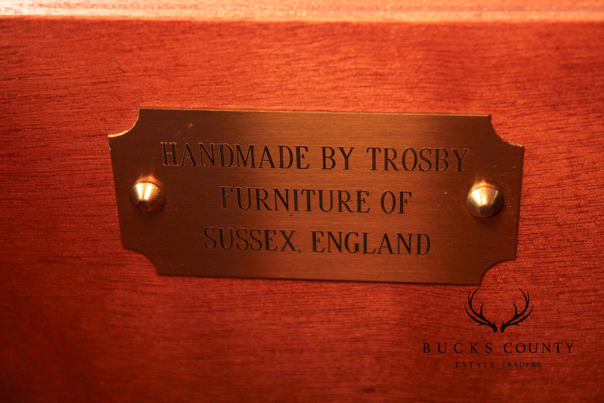 Trosby Furniture English Mahogany Armoire Cabinet