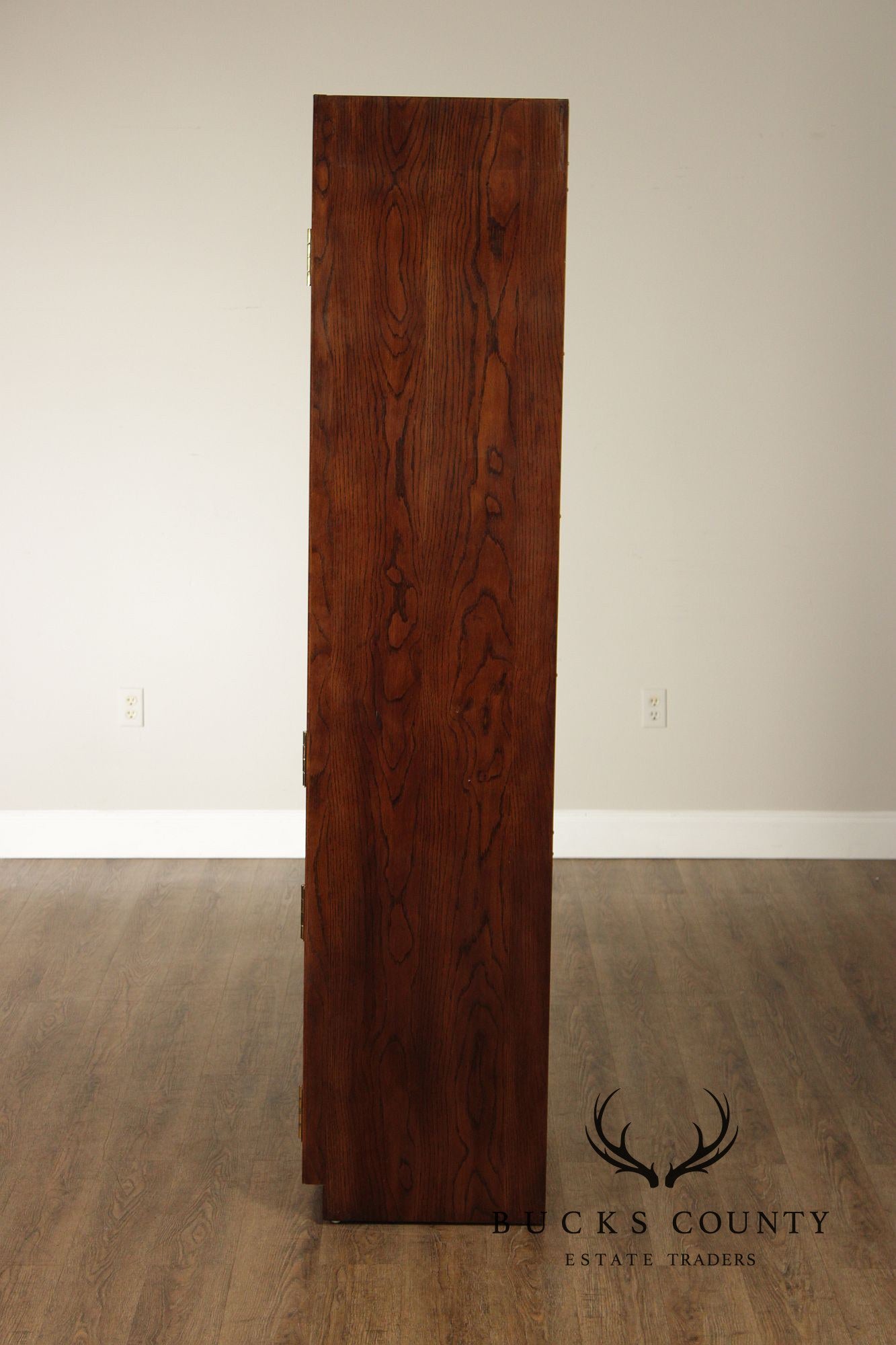 Henredon 'Scene One' Pair of Campaign Style Bedroom Armoire Cabinets