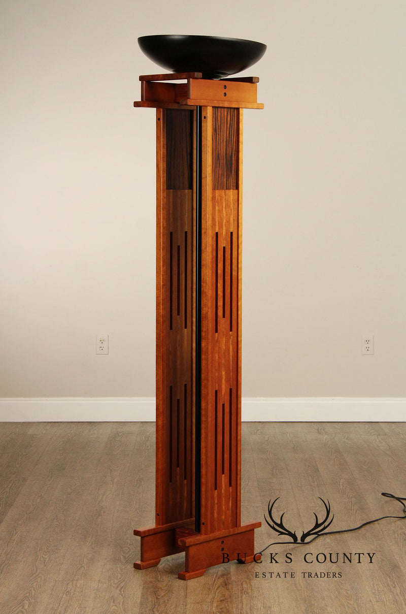 Anthony Beverly Mission Style Mixed Wood Floor Lamp