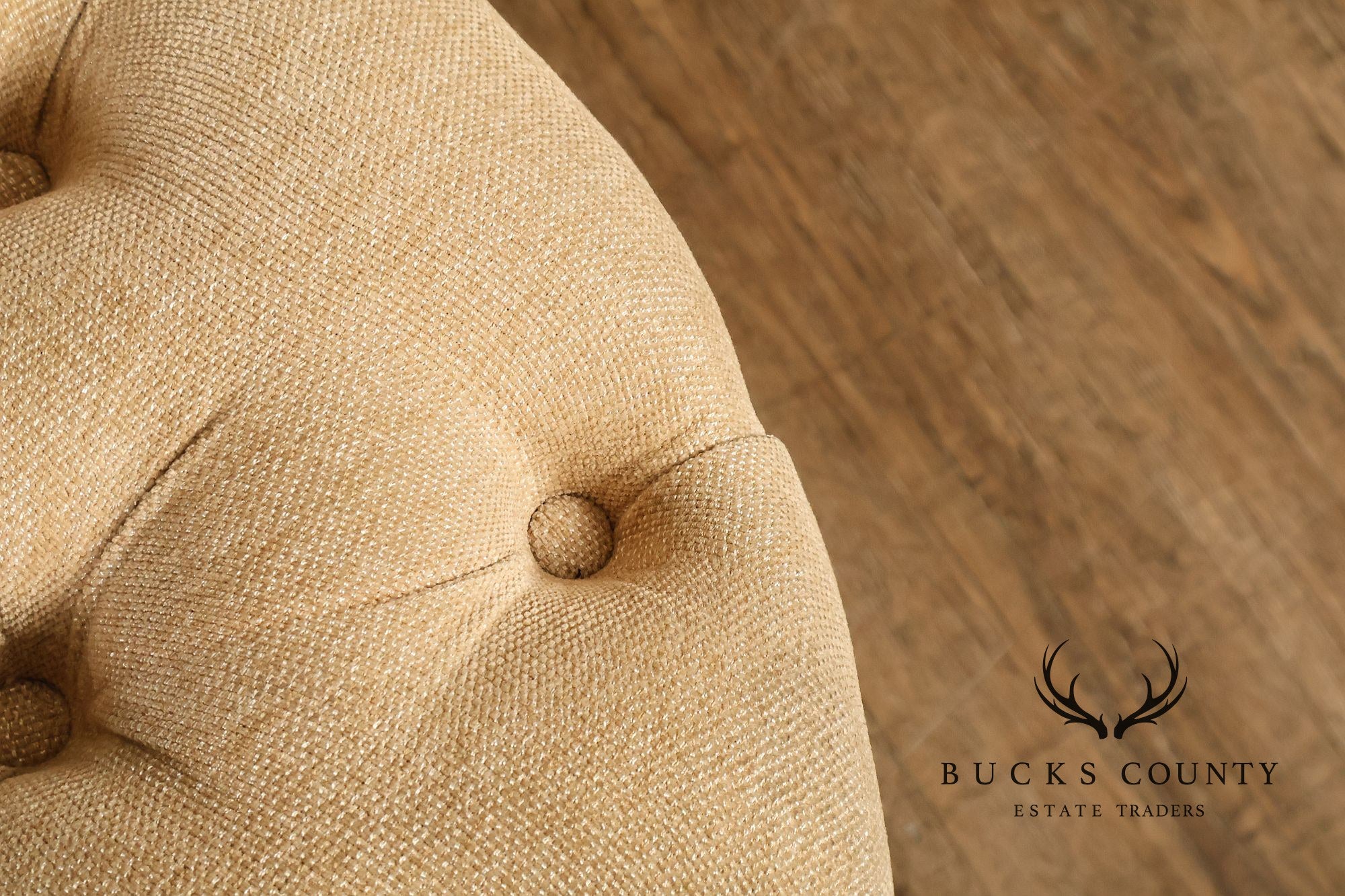 Traditional Tufted Upholstered Oval Ottoman