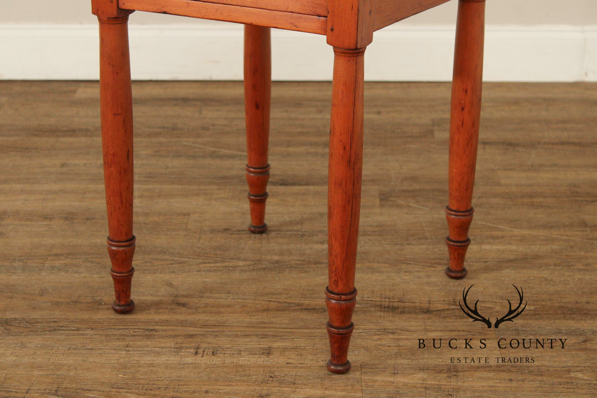 Antique Sheraton Two-Drawer Poplar Nightstand Work Table