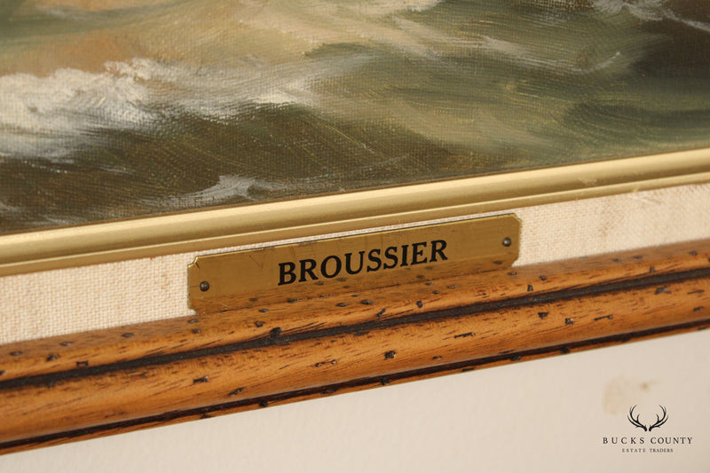 H. Broussier Signed Seascape Oil Painting