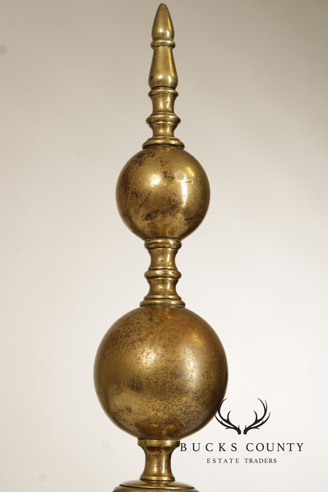 French Louis XIV Style Pair of Brass Figural 'Marmouset' Andirons