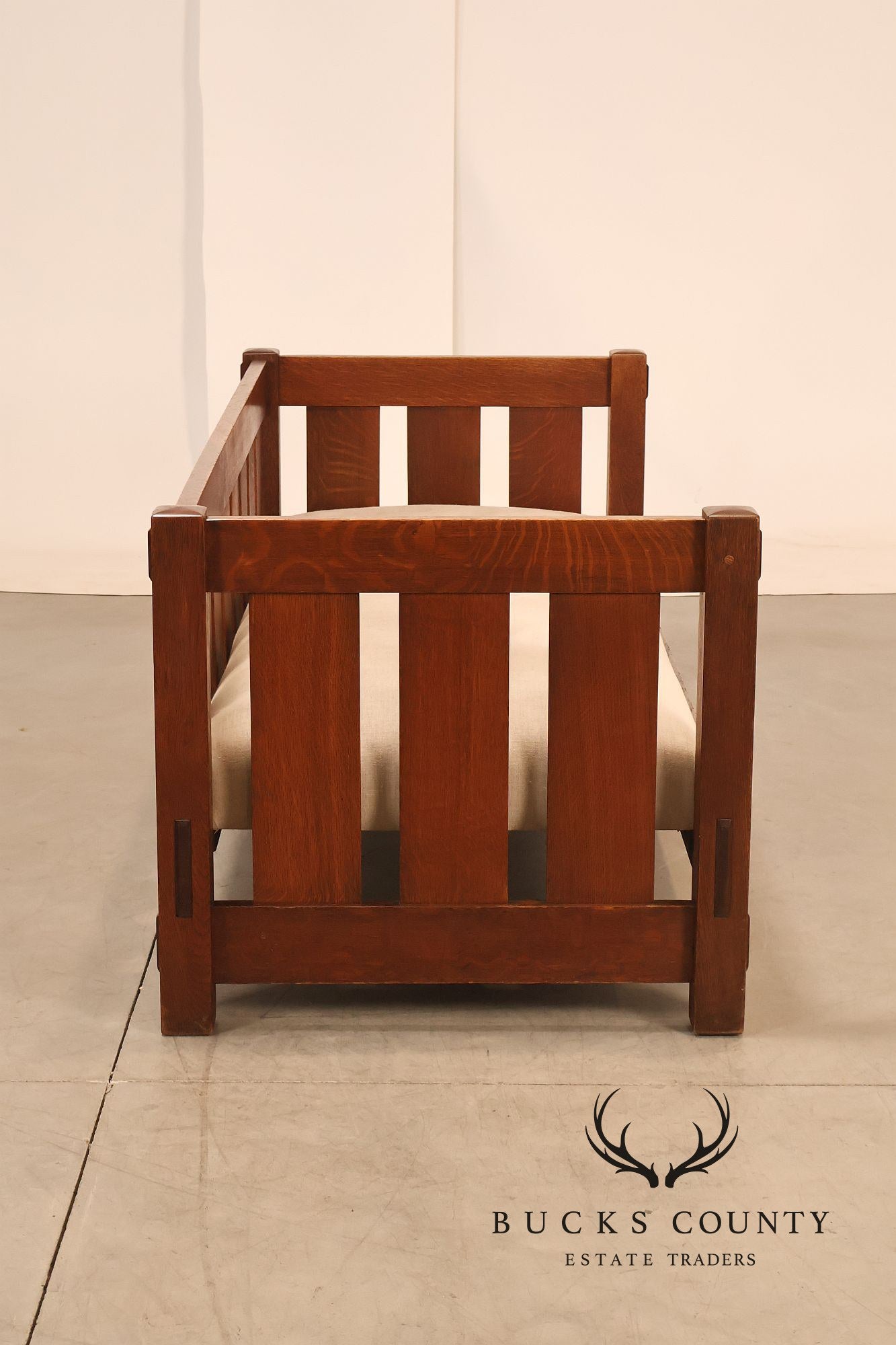 Antique Gustav Stickley No. 208 Arts And Crafts Mission Oak Settle