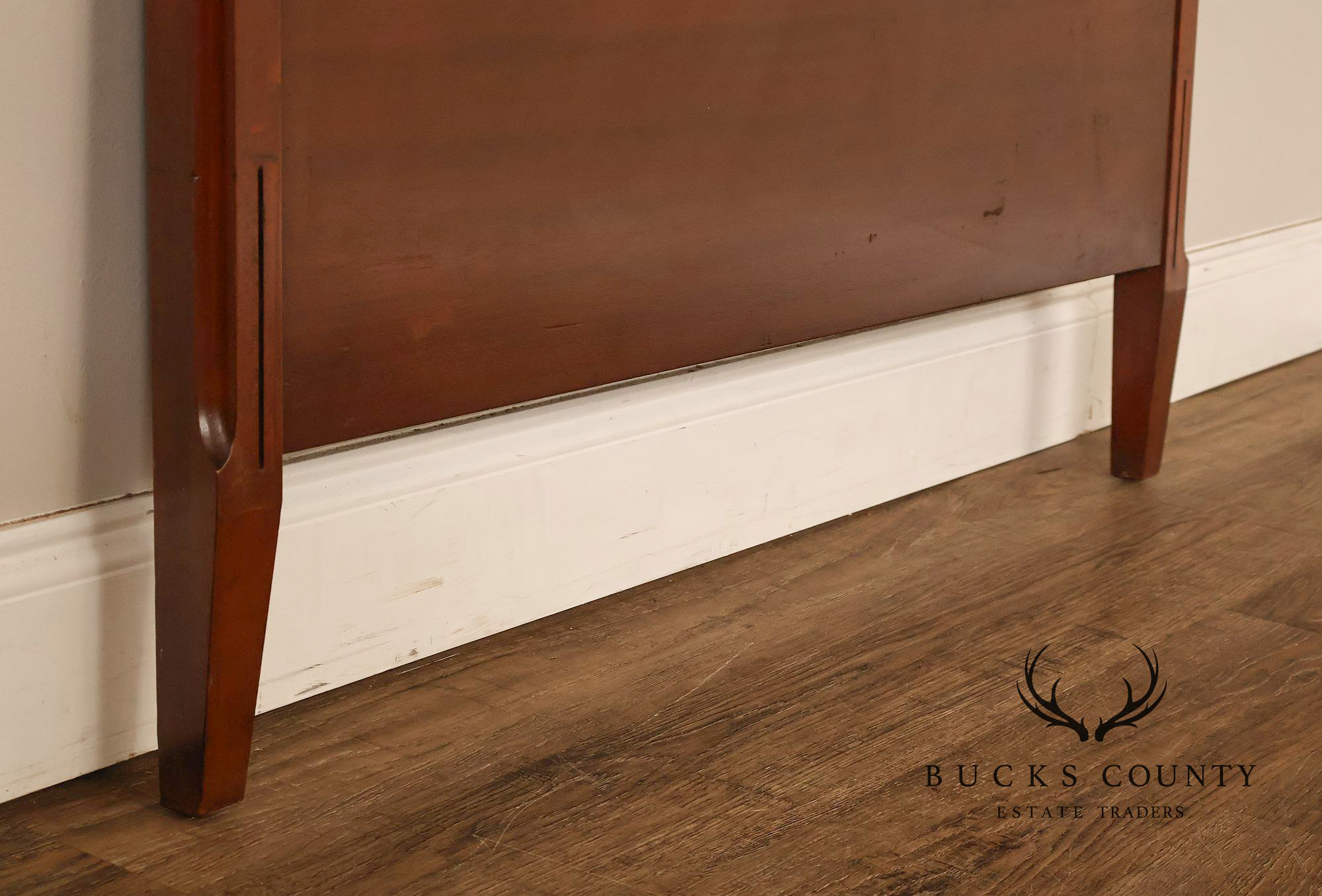 Edwardian Paint Decorated Satinwood Twin Headboard