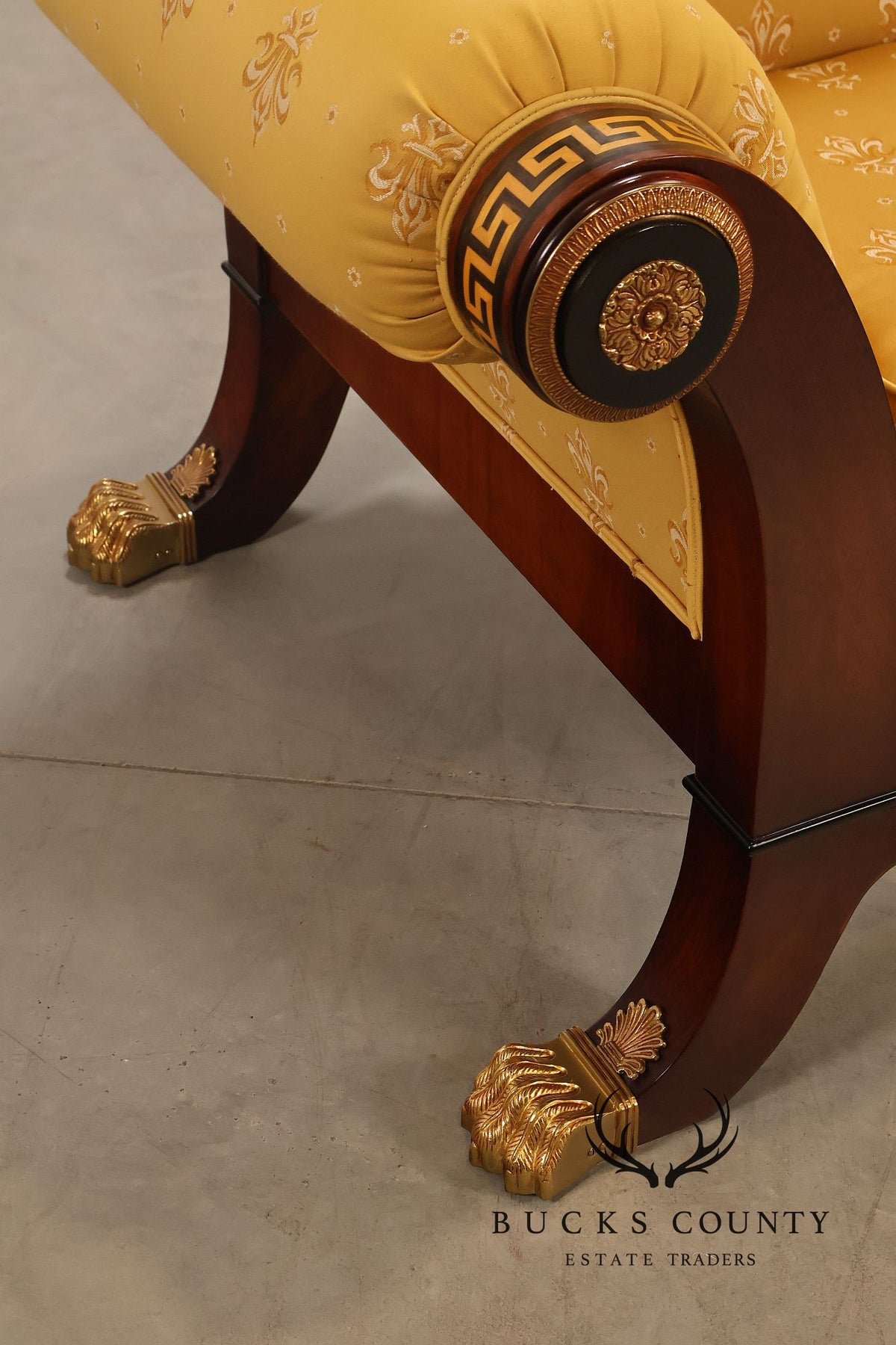 Neoclassical Empire Style Mahogany Sofa With Gilt Bronze Mounts