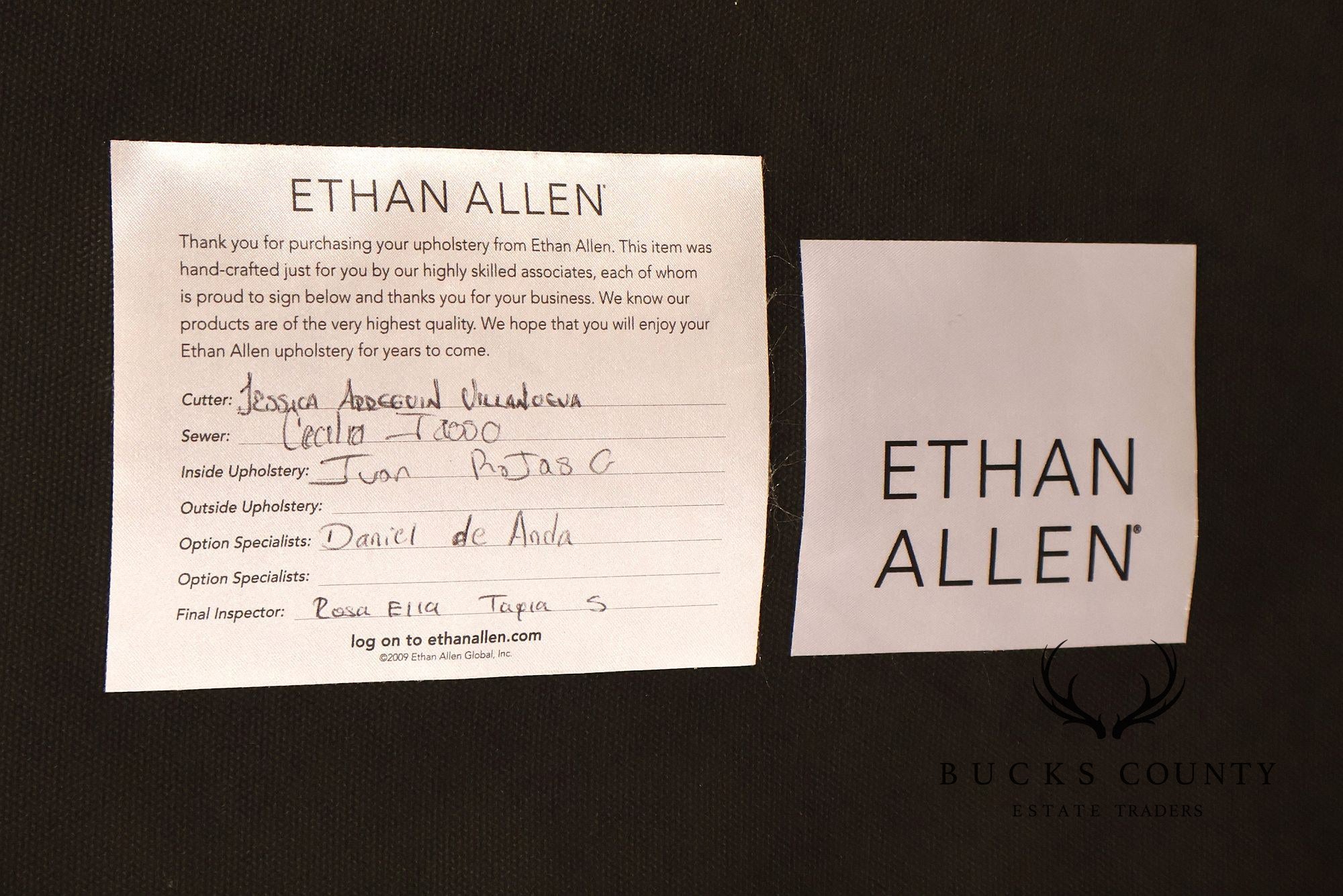 Ethan Allen 'Nassau' Tufted Leather Square Ottoman