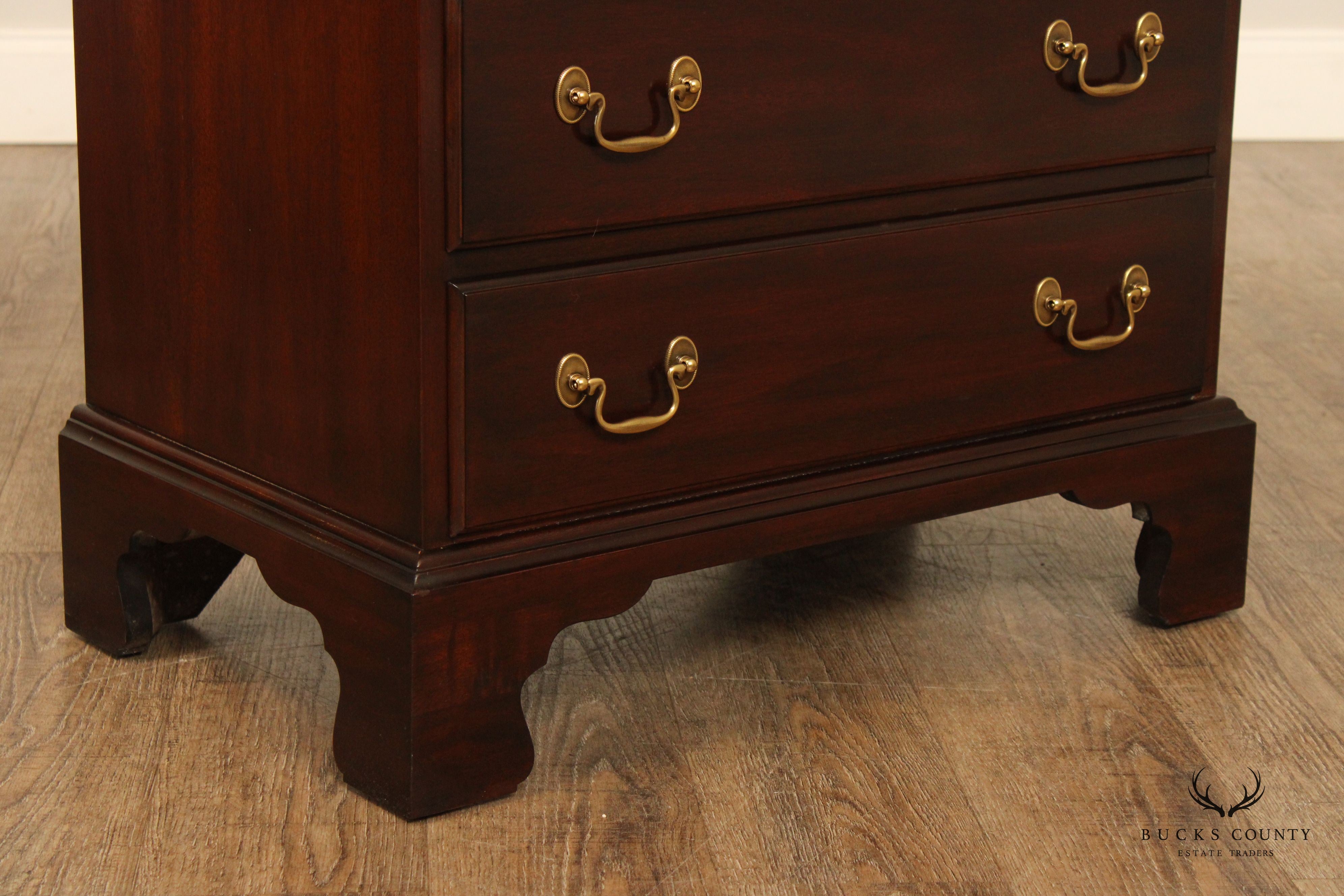 Henkel Harris Chippendale Style Mahogany Four Drawer Chest Nightstand