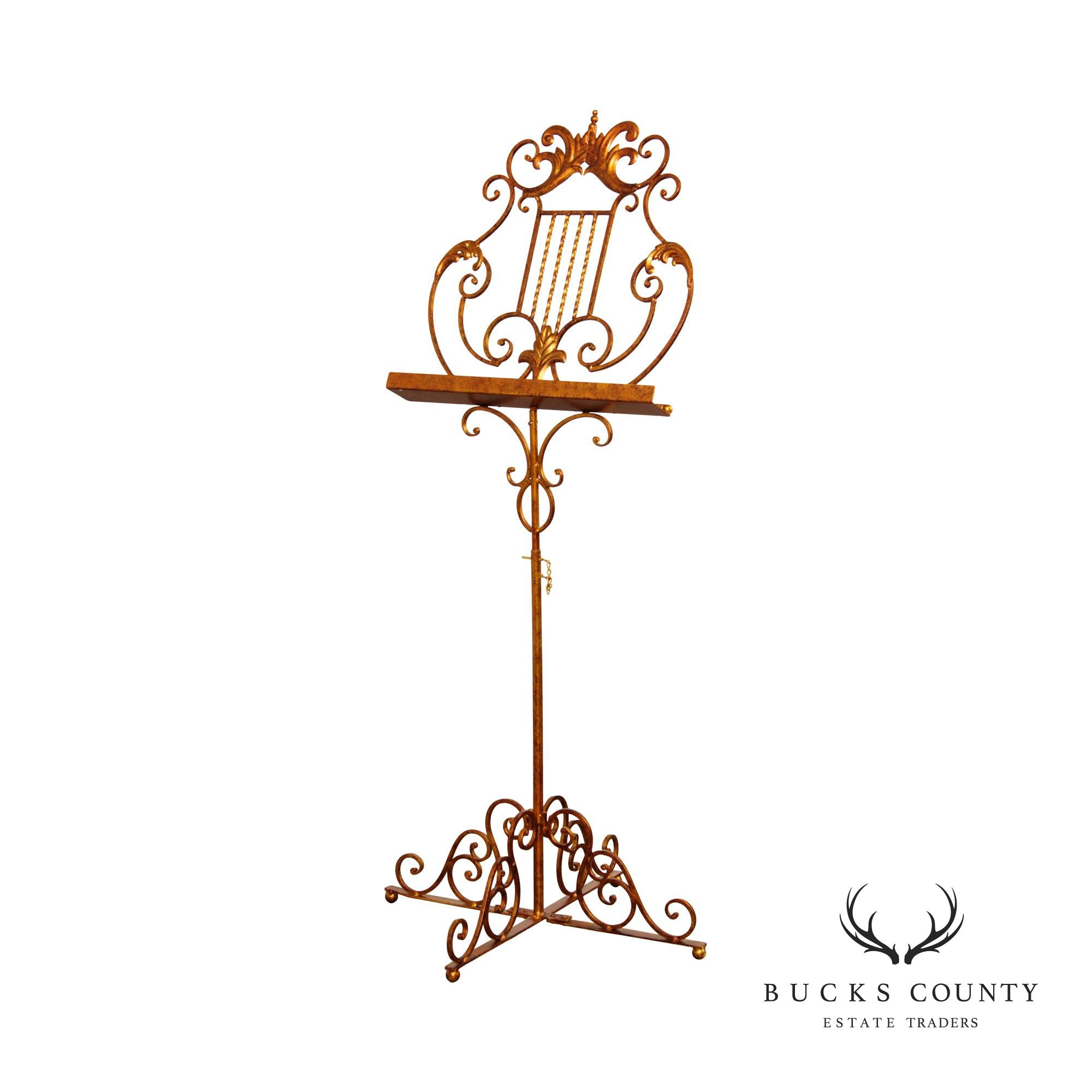 Victorian Style Italian Gilt Metal Music Stand