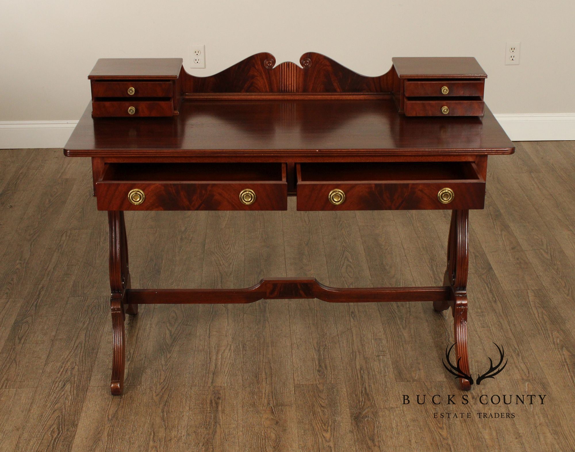 English Regency Style Vintage Mahogany Writing Desk